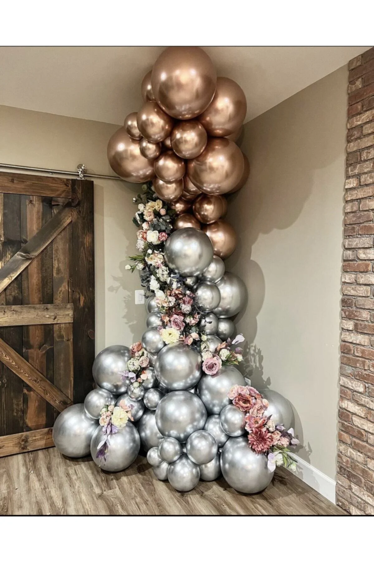 Krom Rose Gold Ve Krom Gümüş Balon Zinciri 100 Adet