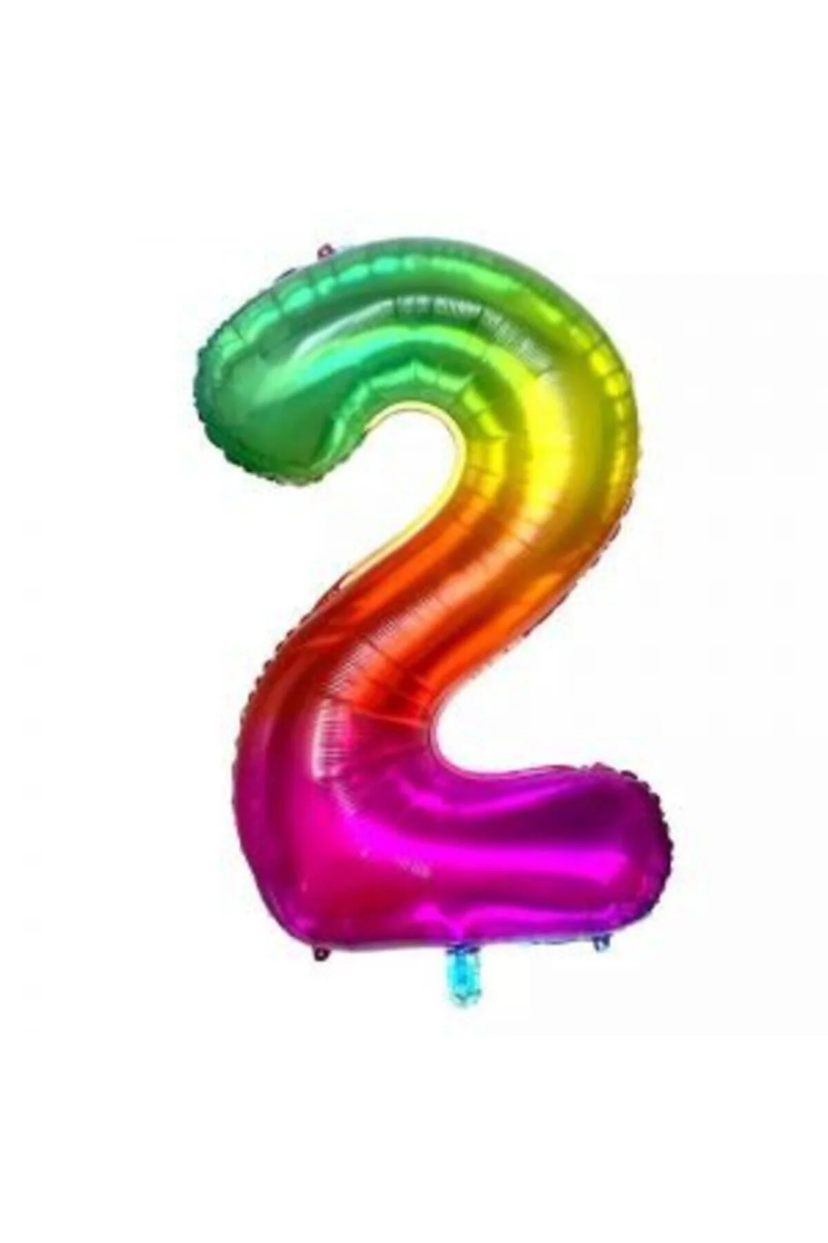 34 Inç 80 Cm Gökkuşağı Folyo Rakam Balon 2