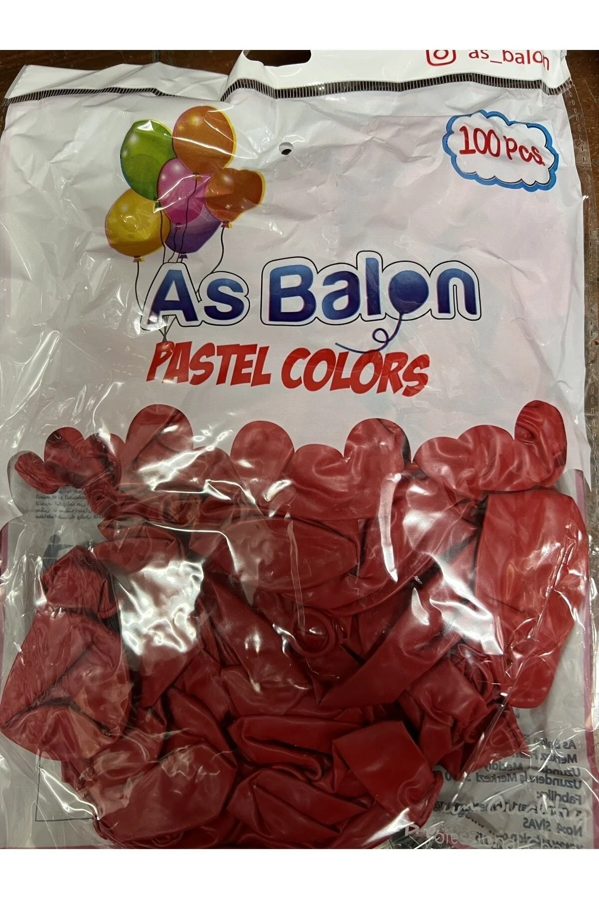 12 Inç Standart Boy Pastel Balon Kırmızı 100 Adet