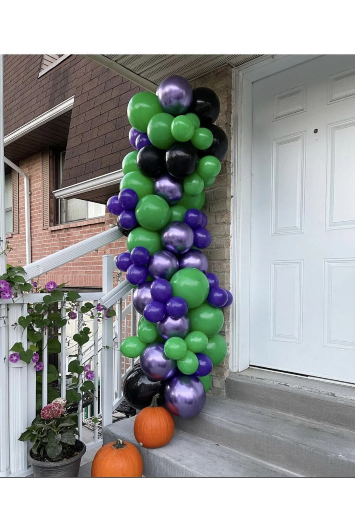 Krom Mor Koyu Yeşil Siyah Mor Balon Zinciri 100 Adet