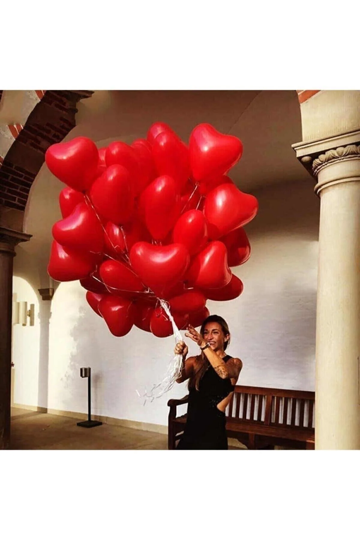 12 Inç Standart Boy Kalp Balon 10 Adet Kırmızı