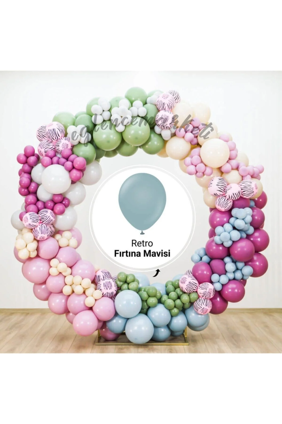 12 Inç Standart Boy Retro Balon 20 Adet Fırtına Mavisi