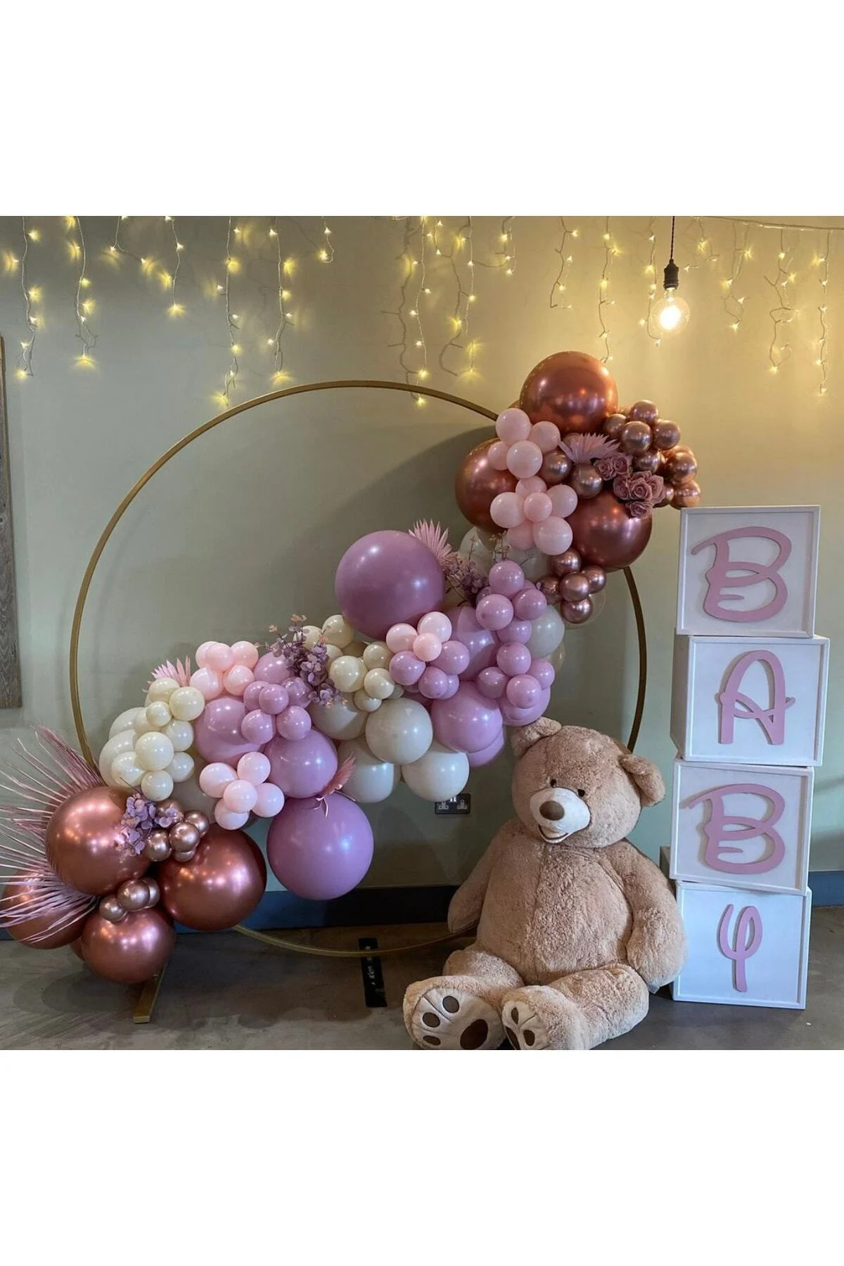 Krom Rose Gold Toz Pembe Makaron Pembe Ve Sütlü Kahve Balon Zinciri 100 Adet
