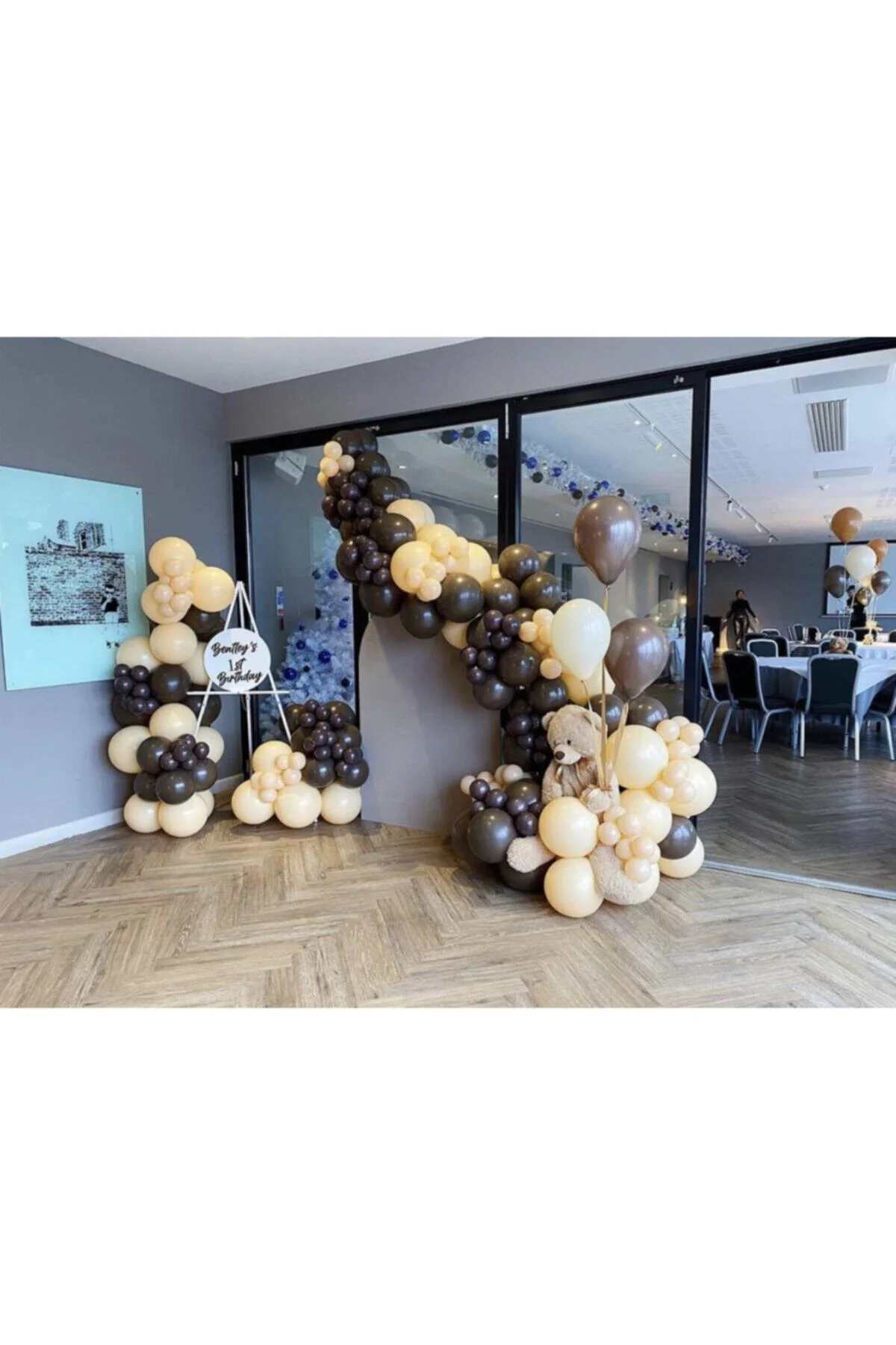 Pastel Çikolata Kahve Ve Somon Balon Zinciri 100 Adet