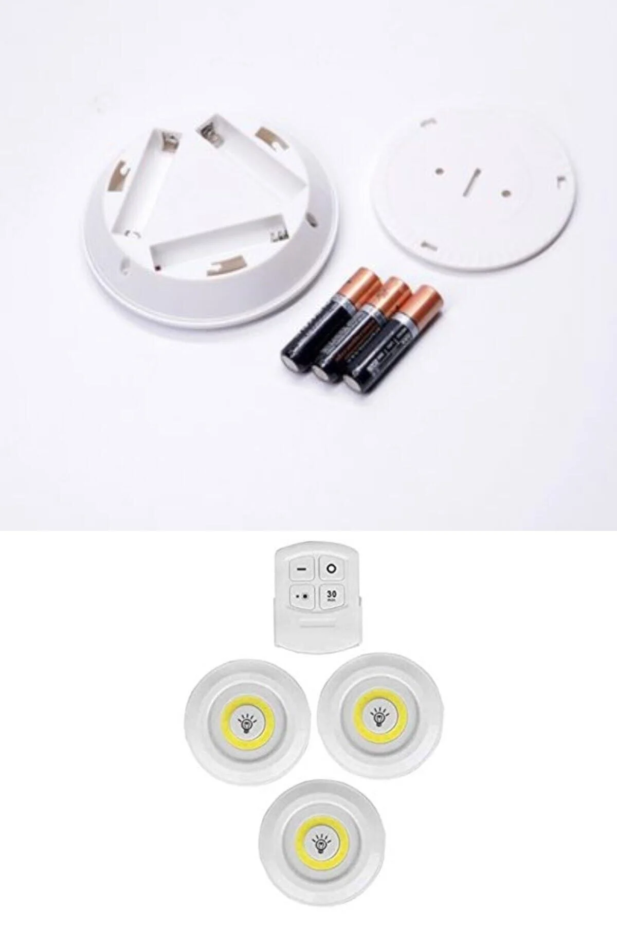 3lü Uzaktan Kumandalı Yapışkanlı Kablosuz Led Spot Lambalar - pazariz Görsel 5