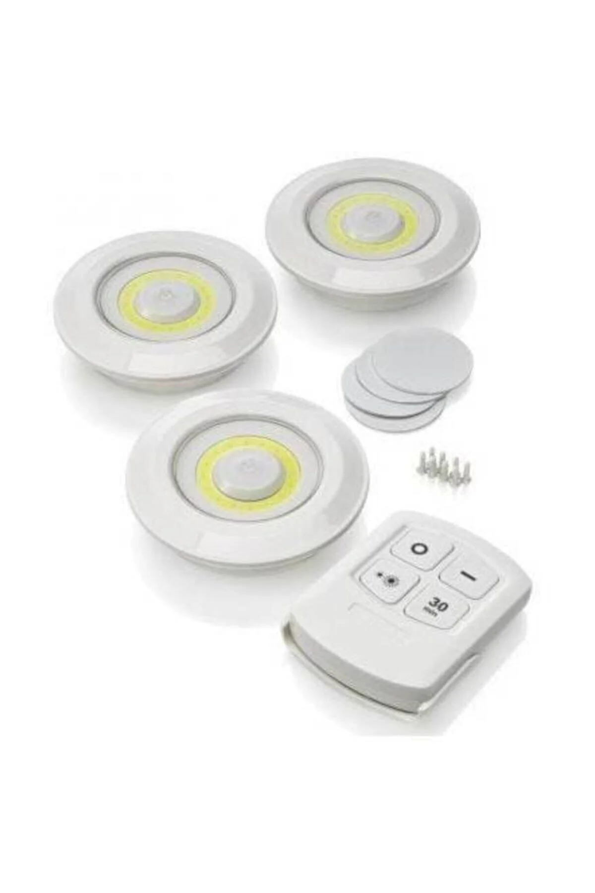 3 Adet Kumandalı Cob Ledli Spot Lamba Led Dolapiçi Gece Lambası