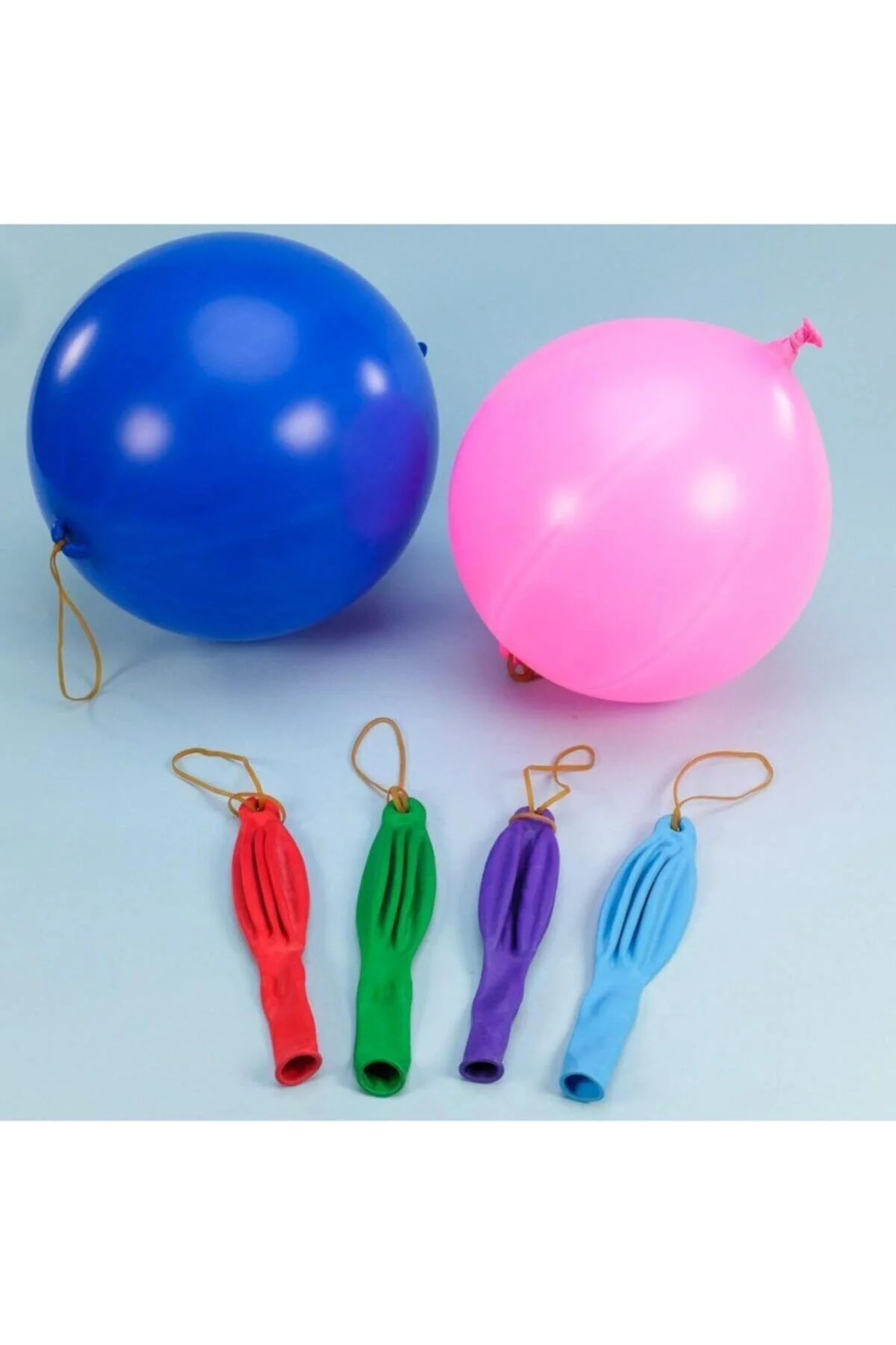 Lastikli Basket Balon Punch Balon Karışık Renk 50 Adet