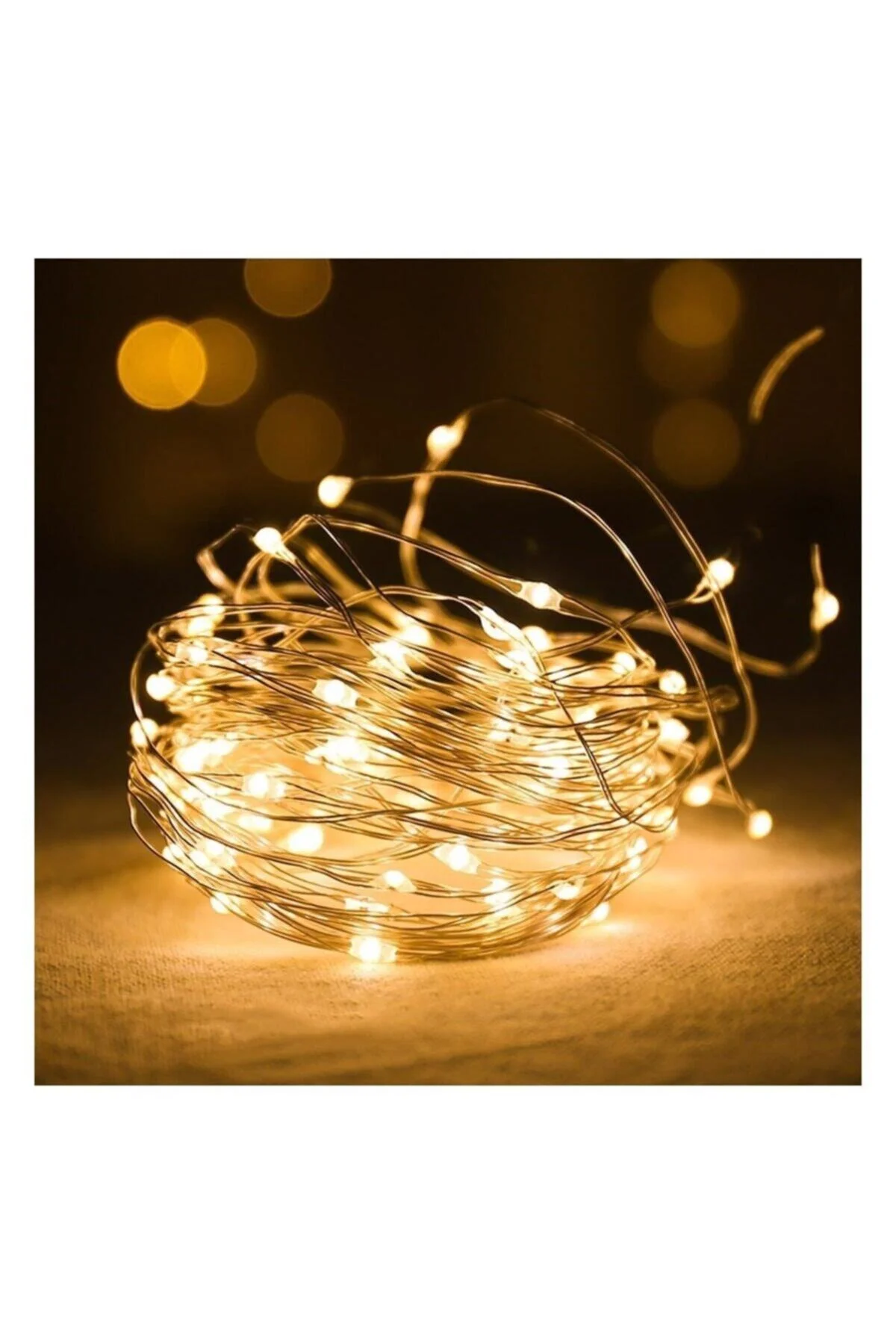 10mt Peri Günışığı 100 Led Pilli Noel Parti Yılbaşı Ağaç Dekor Aydınlatma Lamba Animasyonlu Süsleme