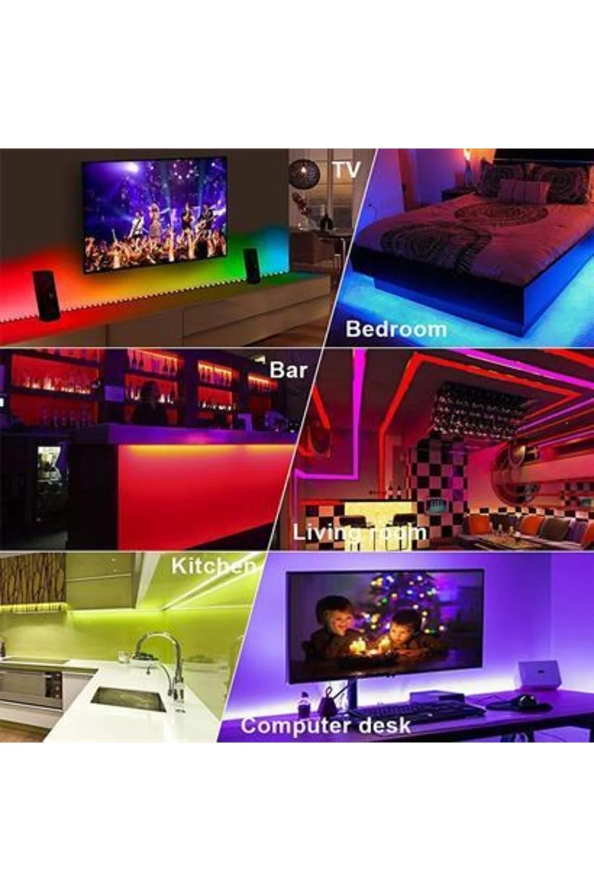 Buffer® 5 Mt 20 Fonksiyonlu Uzaktan Kumandalı Rgb Gaming Led Şerit Işık - HomeCare Görsel 2