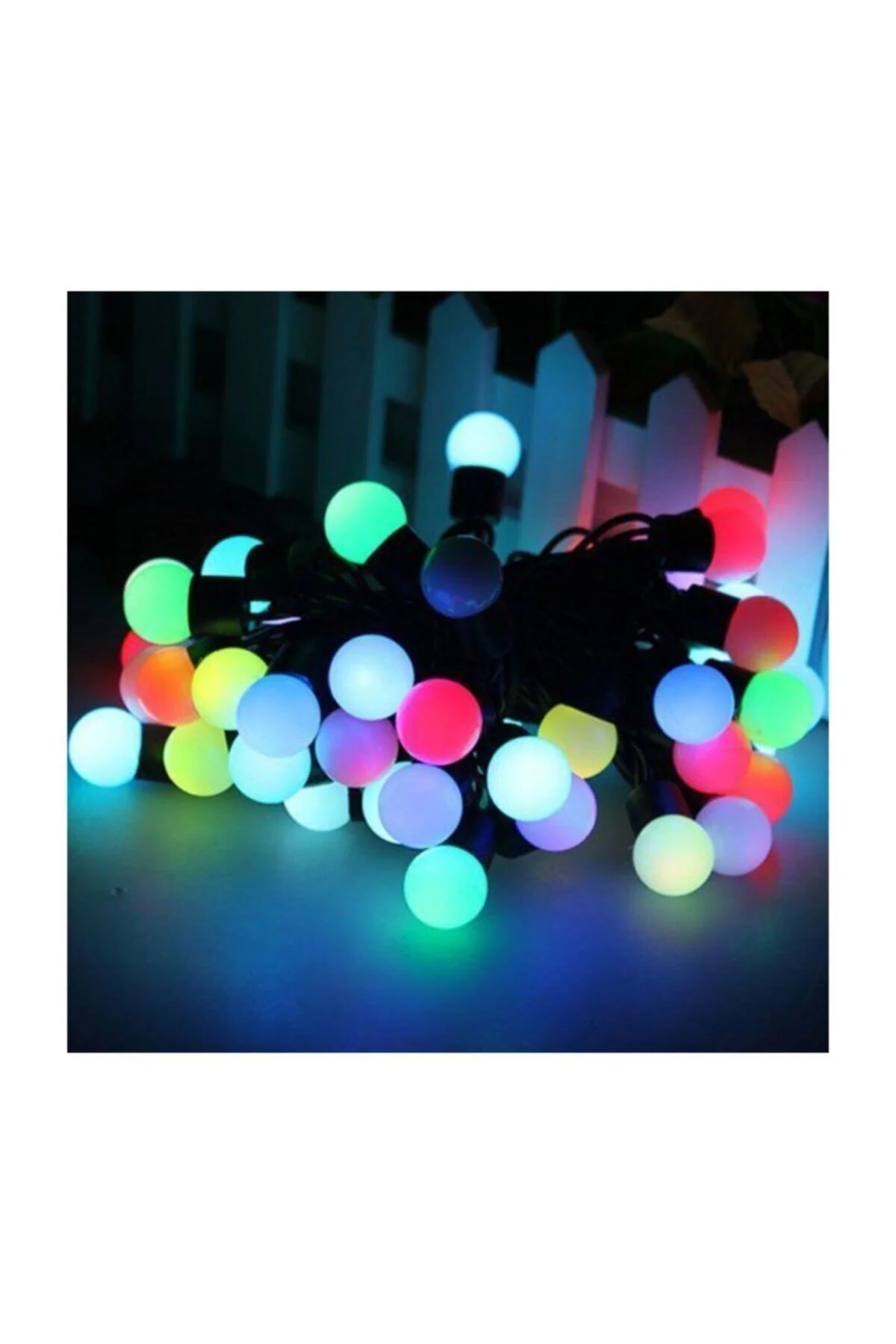 Dekoratif Renkli Led Işıklı Toplar Kablolu Yanıp Sönen 28 Led Top - pazariz Görsel 6