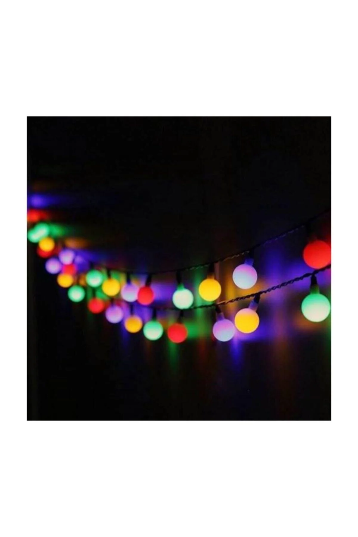 Dekoratif Renkli Led Işıklı Toplar Kablolu Yanıp Sönen 28 Led Top - pazariz Görsel 4