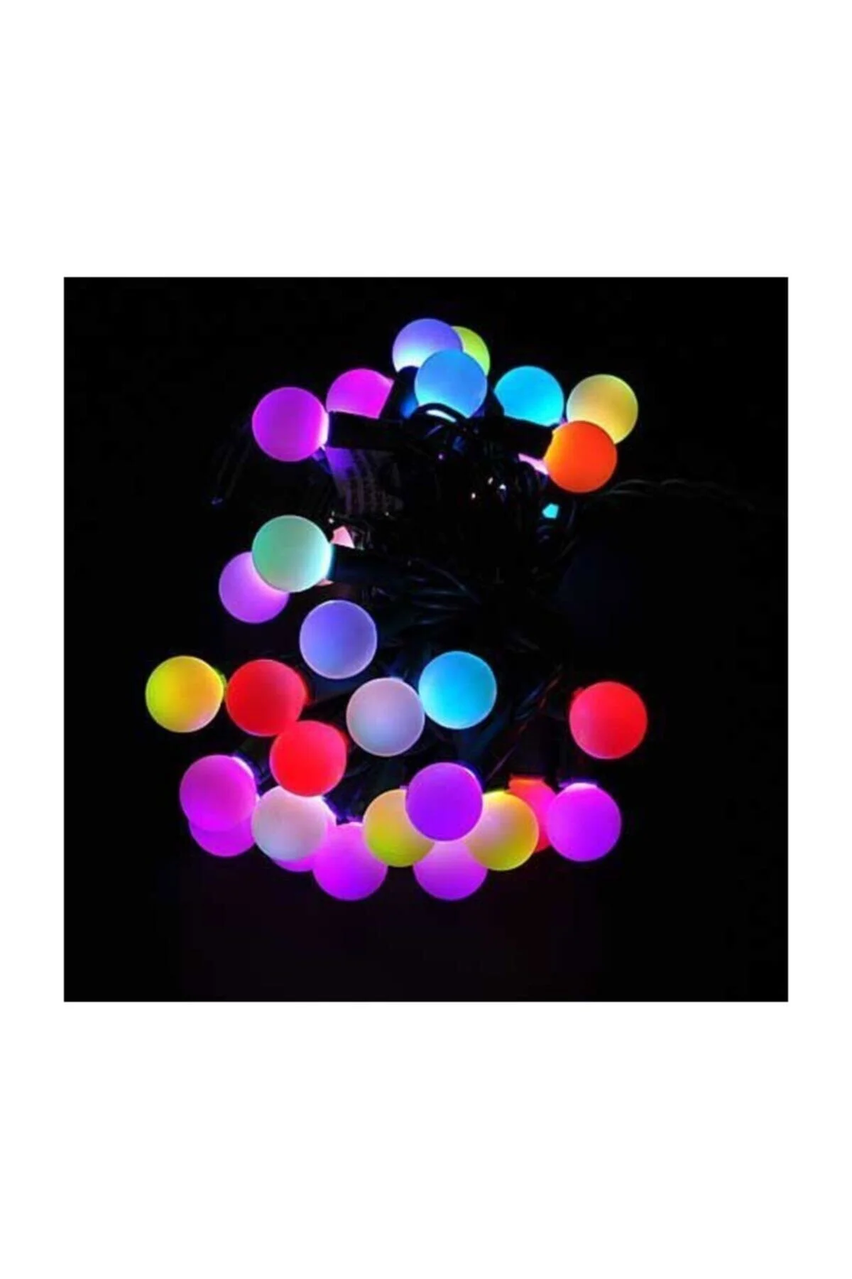 Dekoratif Renkli Led Işıklı Toplar Kablolu Yanıp Sönen 28 Led Top - pazariz Görsel 5