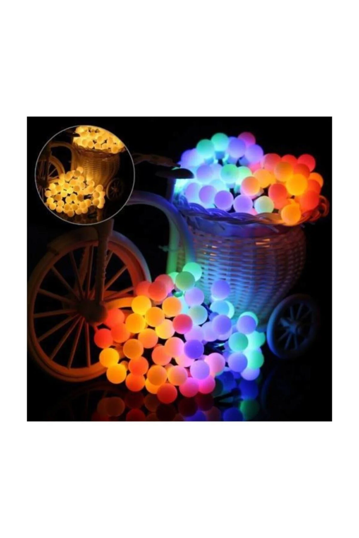 Dekoratif Renkli Led Işıklı Toplar Kablolu Yanıp Sönen 28 Led Top - pazariz Görsel 3
