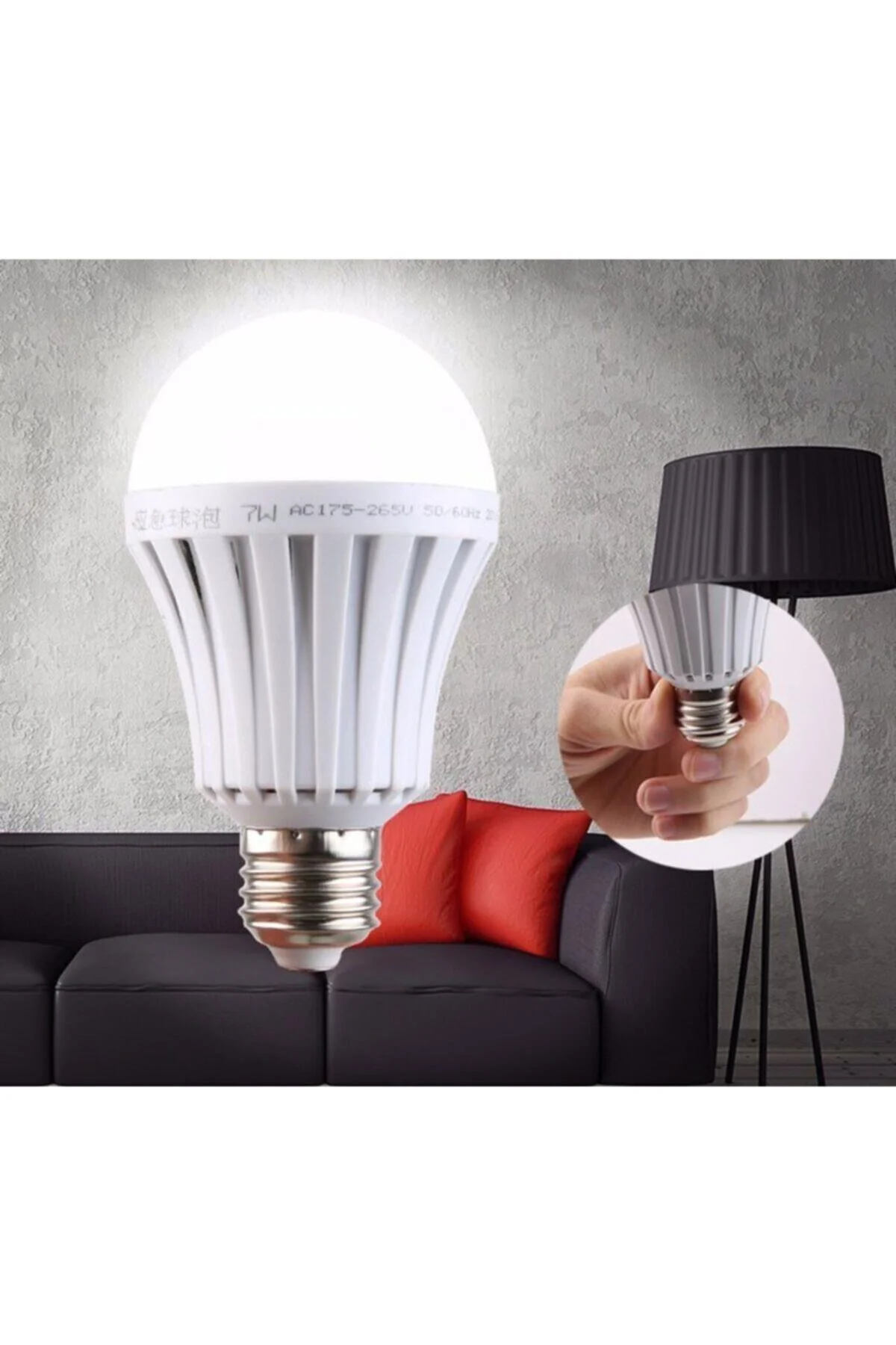 12w Şarjlı Akıllı Led Ampul E27 - 6400k + Seyyar Aparatı - PEKSHOP Görsel 2