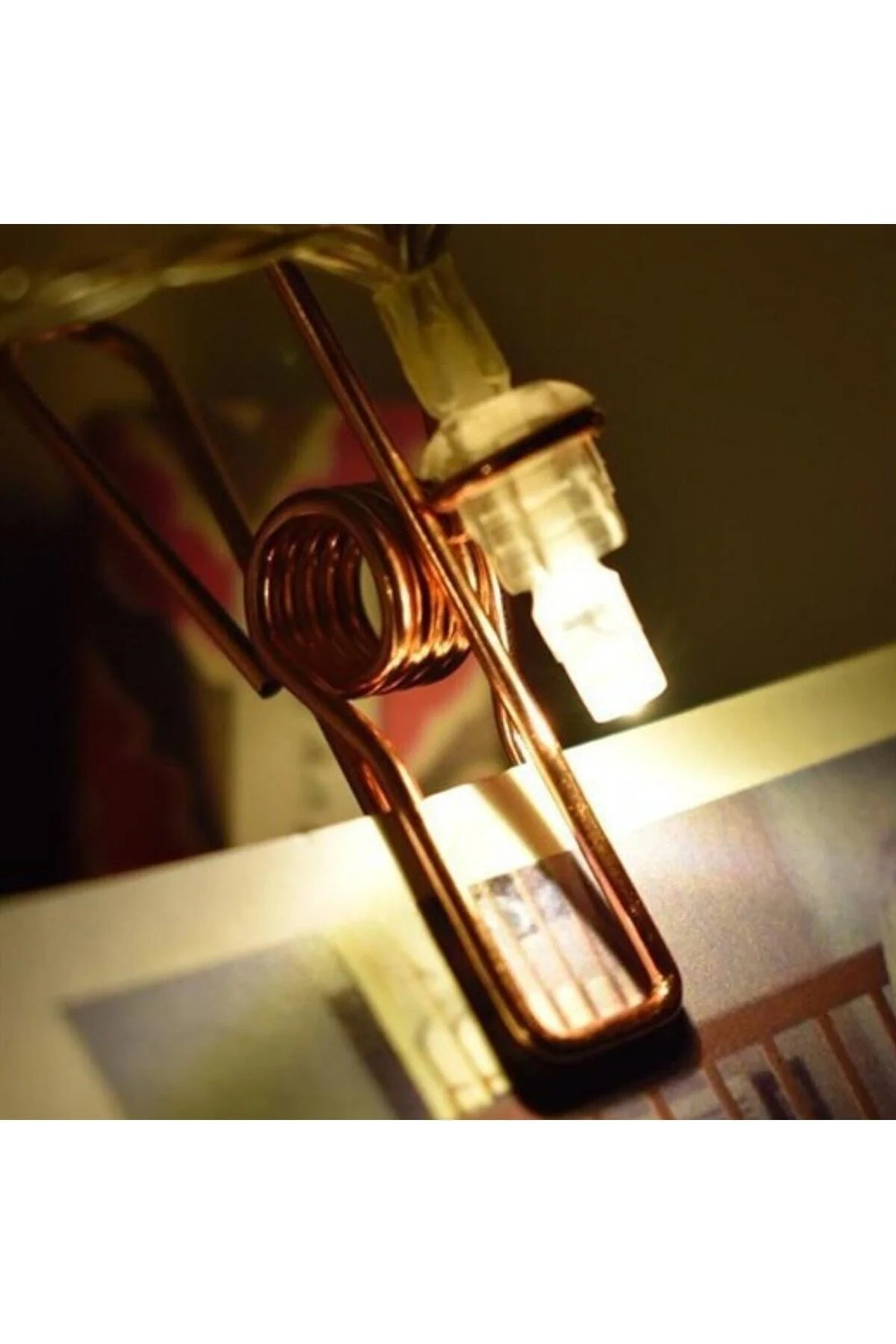 Bakır Renkli Led Işıklı Fotoğraf Asma Işık Süsleme Mandalları - HomeCare Görsel 4