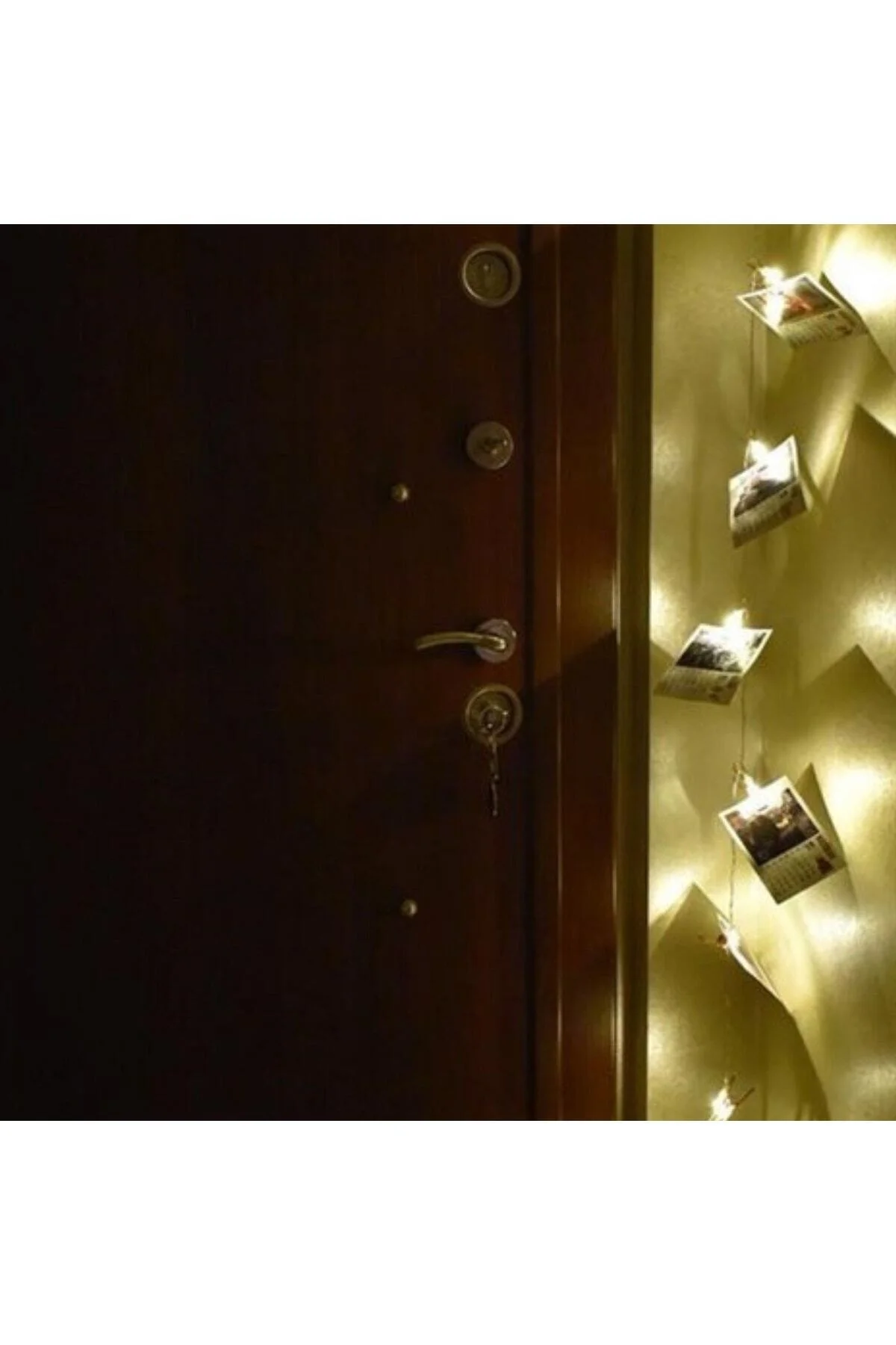 Bakır Renkli Led Işıklı Fotoğraf Asma Işık Süsleme Mandalları