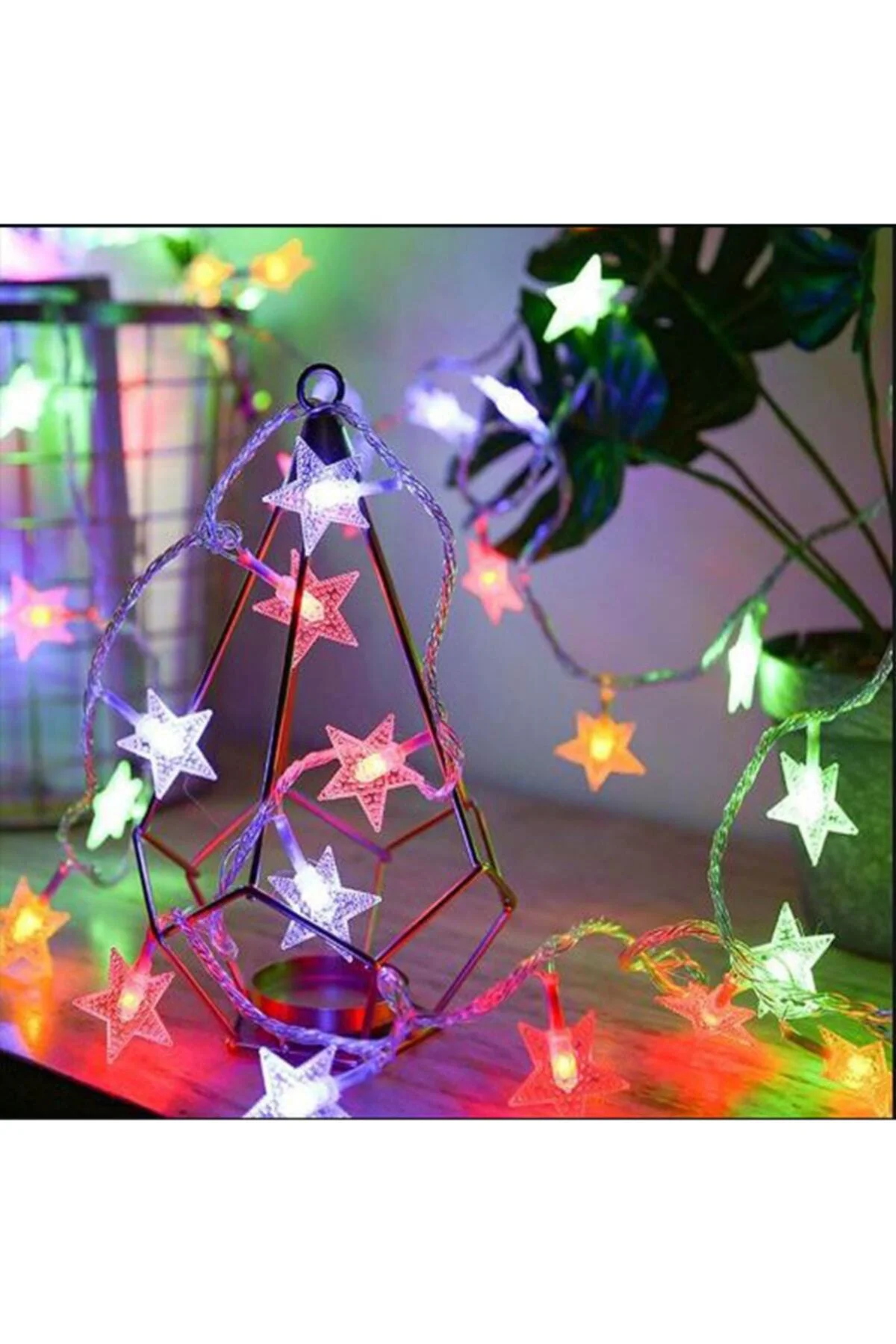 5 Metre 20 Yıldız Led /rgb /çakarlı/ Şeffaf Kablo / Yılbaşı Süsü