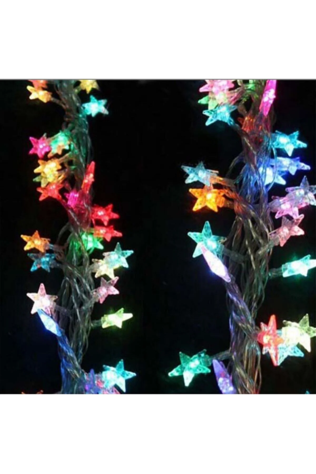 5 Metre 20 Yıldız Led /rgb /çakarlı/ Şeffaf Kablo / Yılbaşı Süsü - alayımbari Görsel 2