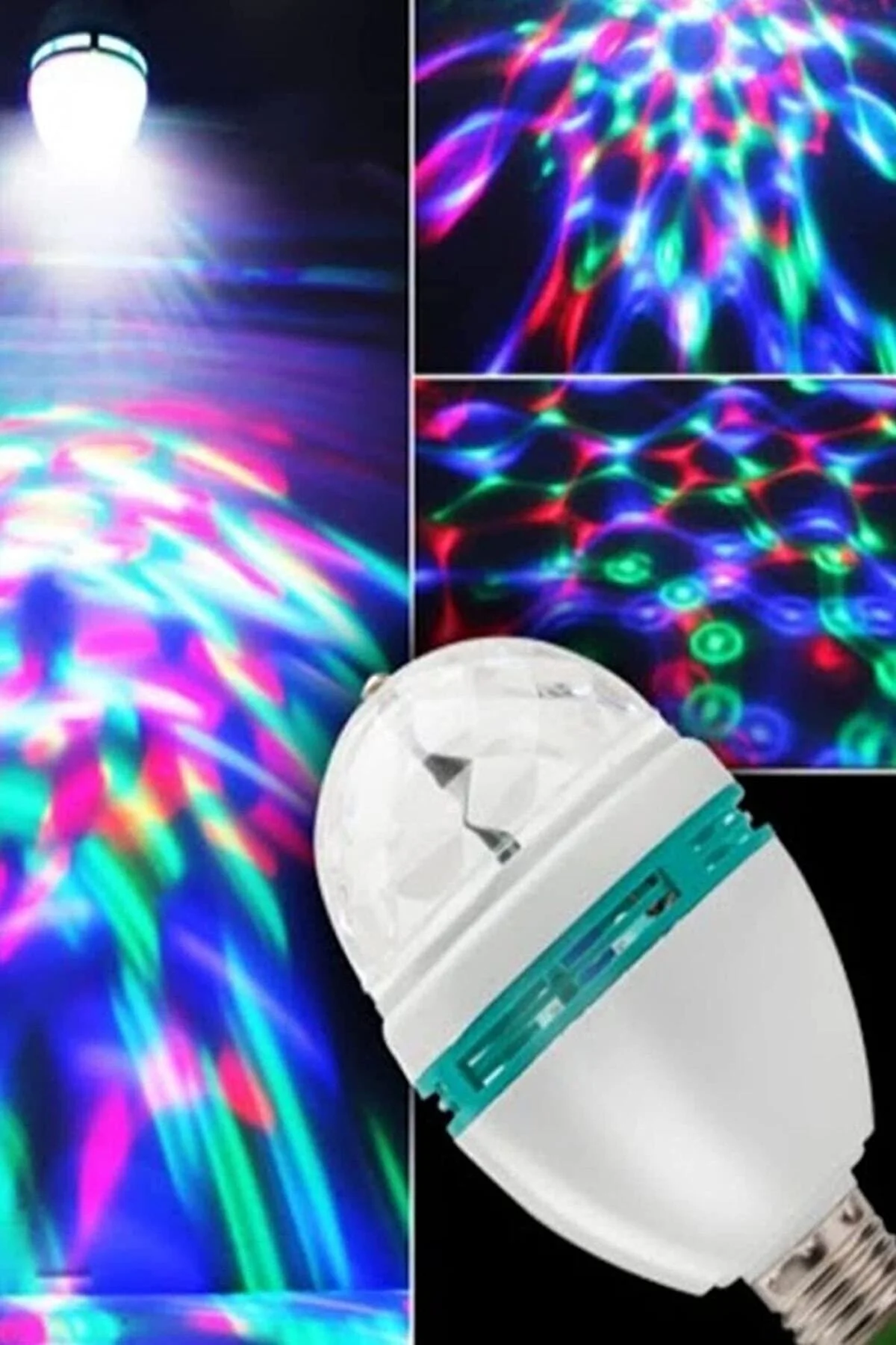 Mobee Bigem Bm-553 Renkli Disko Ampulü Lambası E27 Duy Led Ampul Dönen Disco Topu 1410
