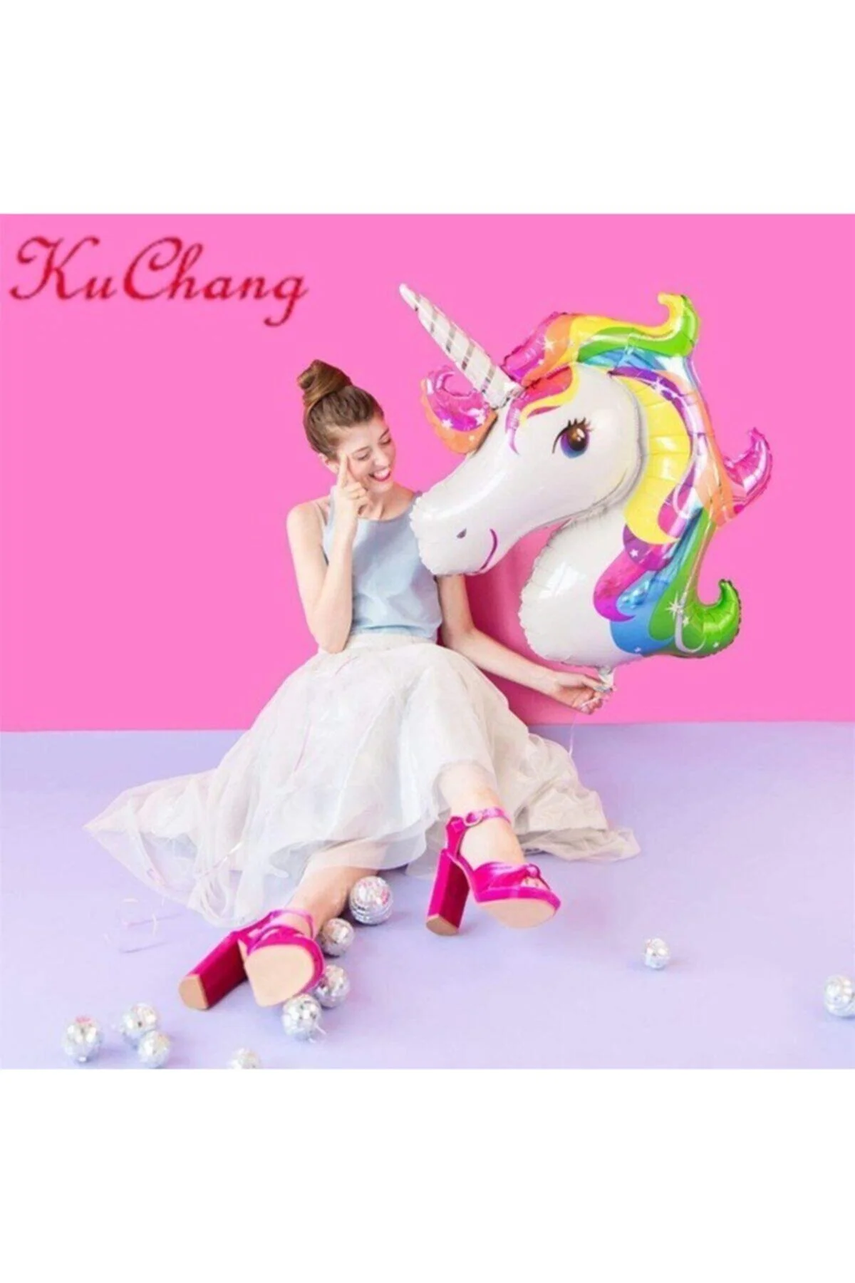 Parti Denizim Unicorn 92 Cm Folyo Balon - Cakes&Party Görsel 2