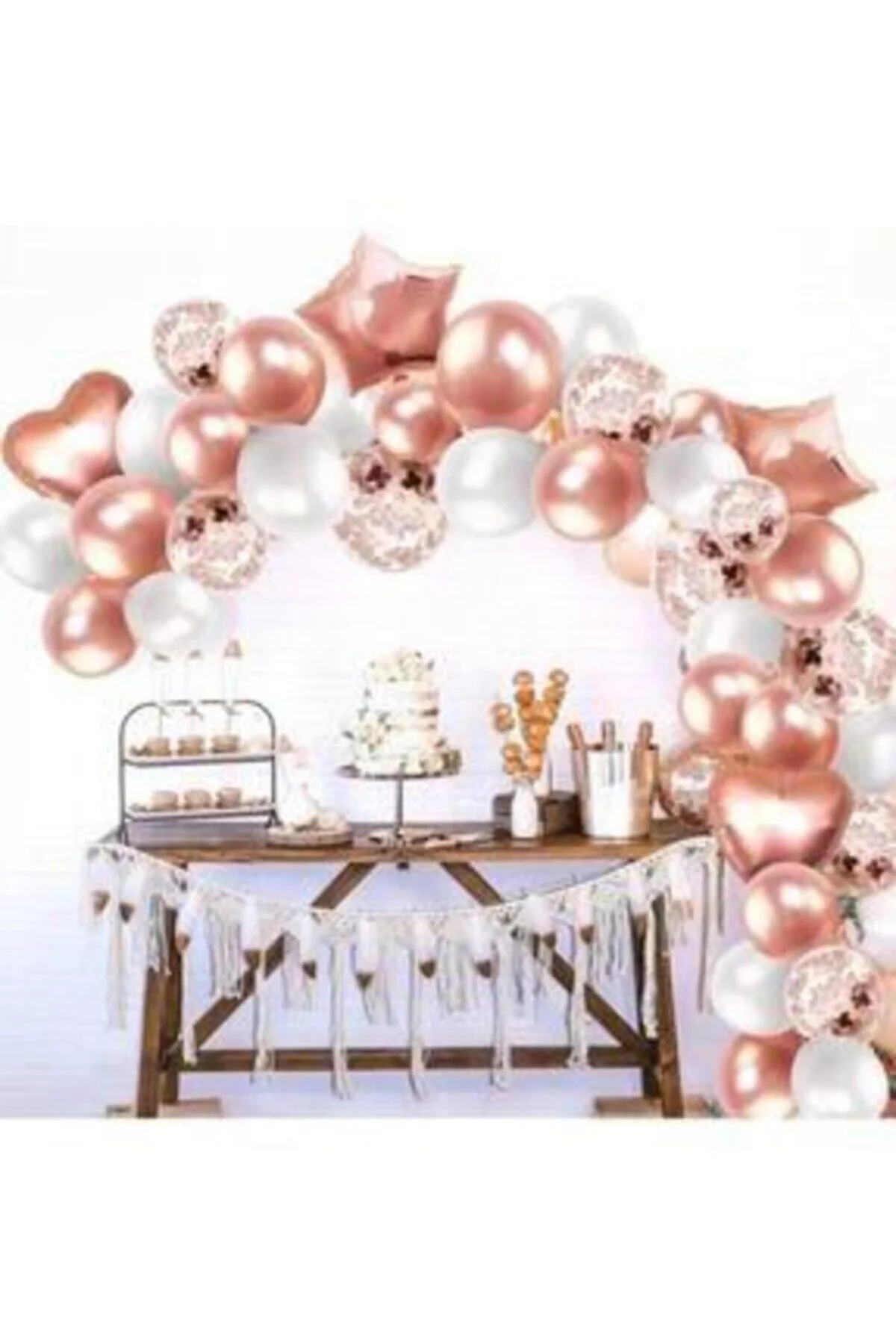 Rose Gold Yıldız Folyo Balon 45 Cm - Cakes&Party Görsel 2
