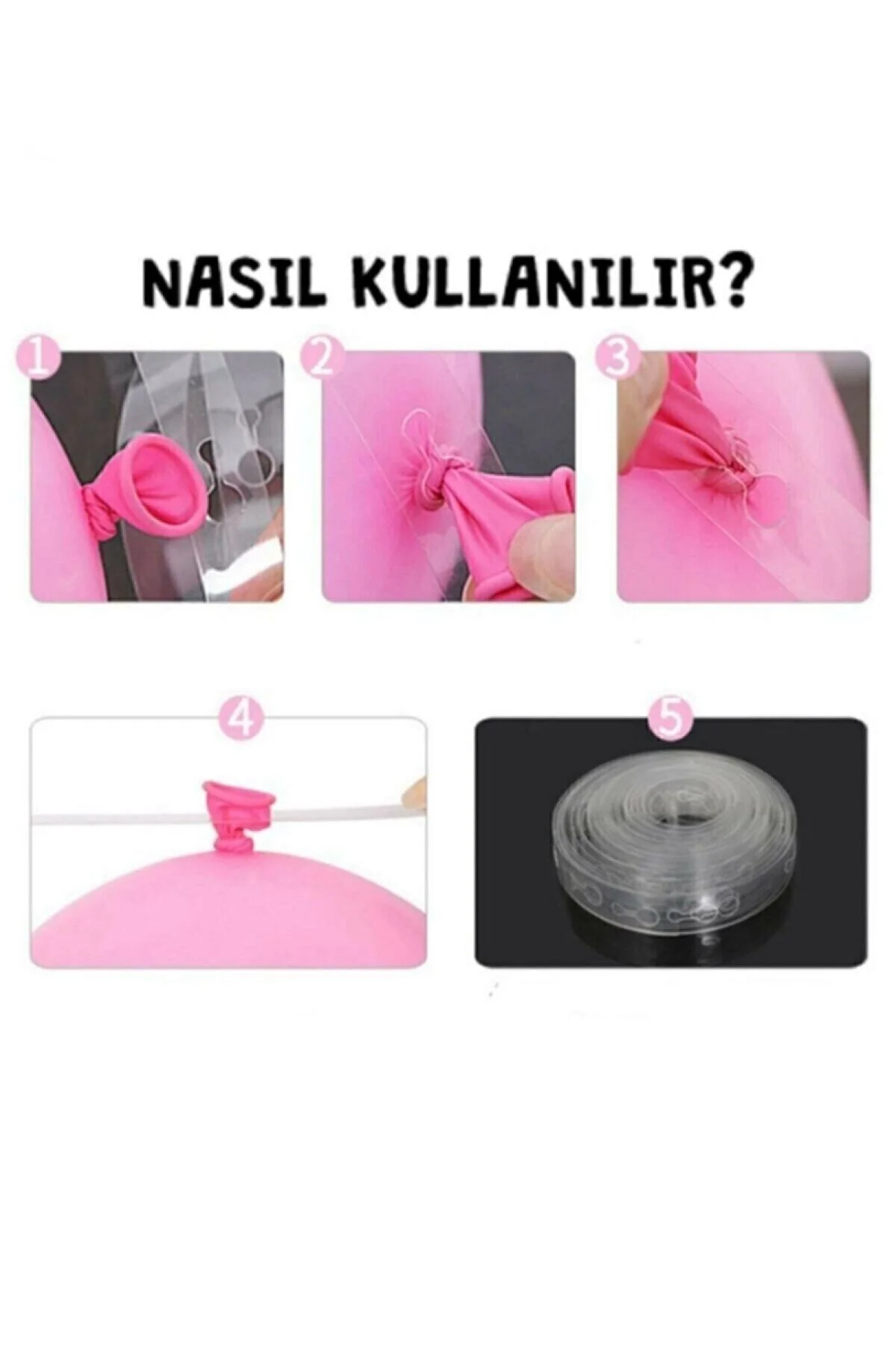 Makaron Balonlu Zincir Balon Seti 5 Mt Zincir 100 Balon Karışık - PEKSHOP Görsel 3
