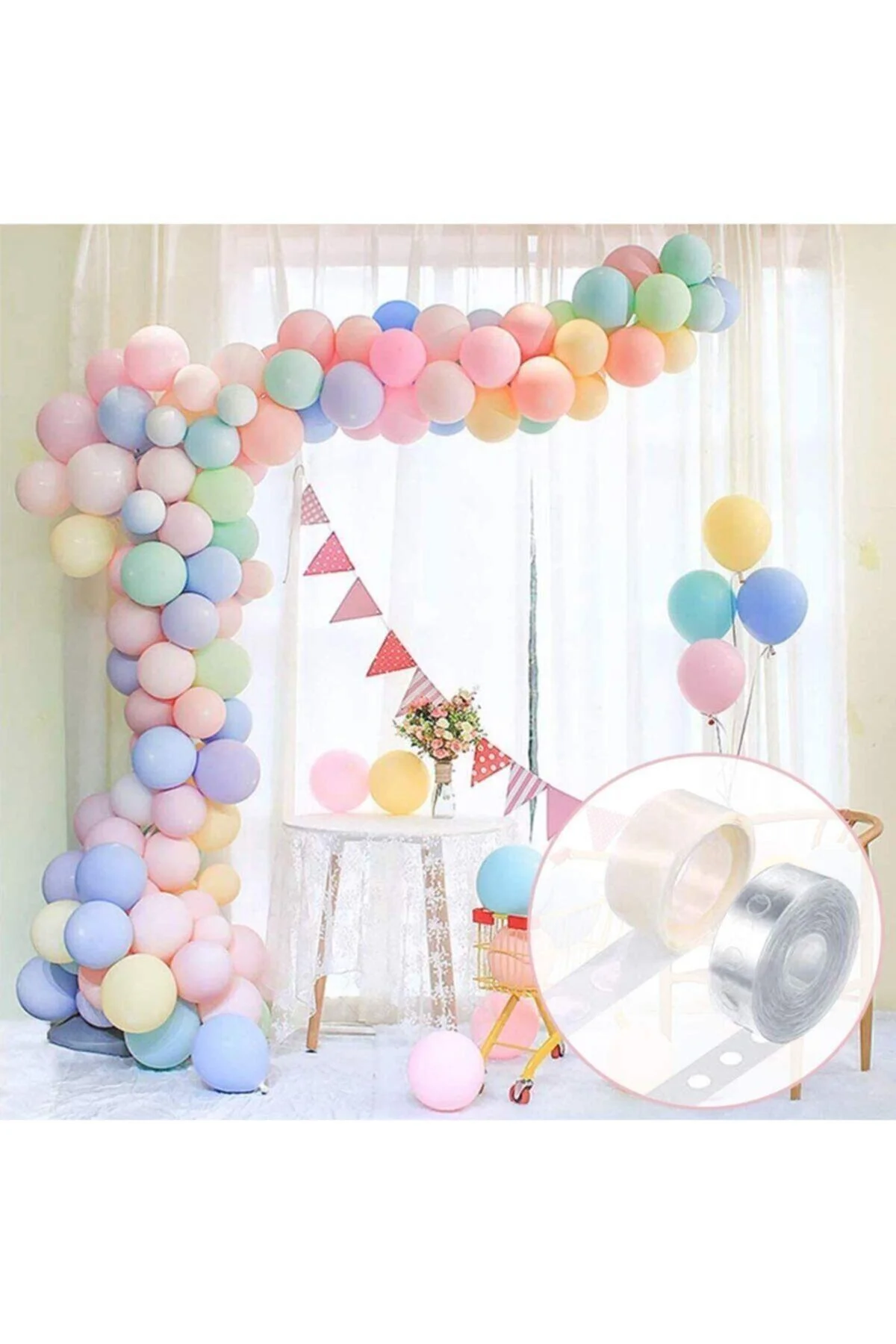 Karışık Balon 50 Adet. Ve Balon Zincir Aparatı 5 Mt