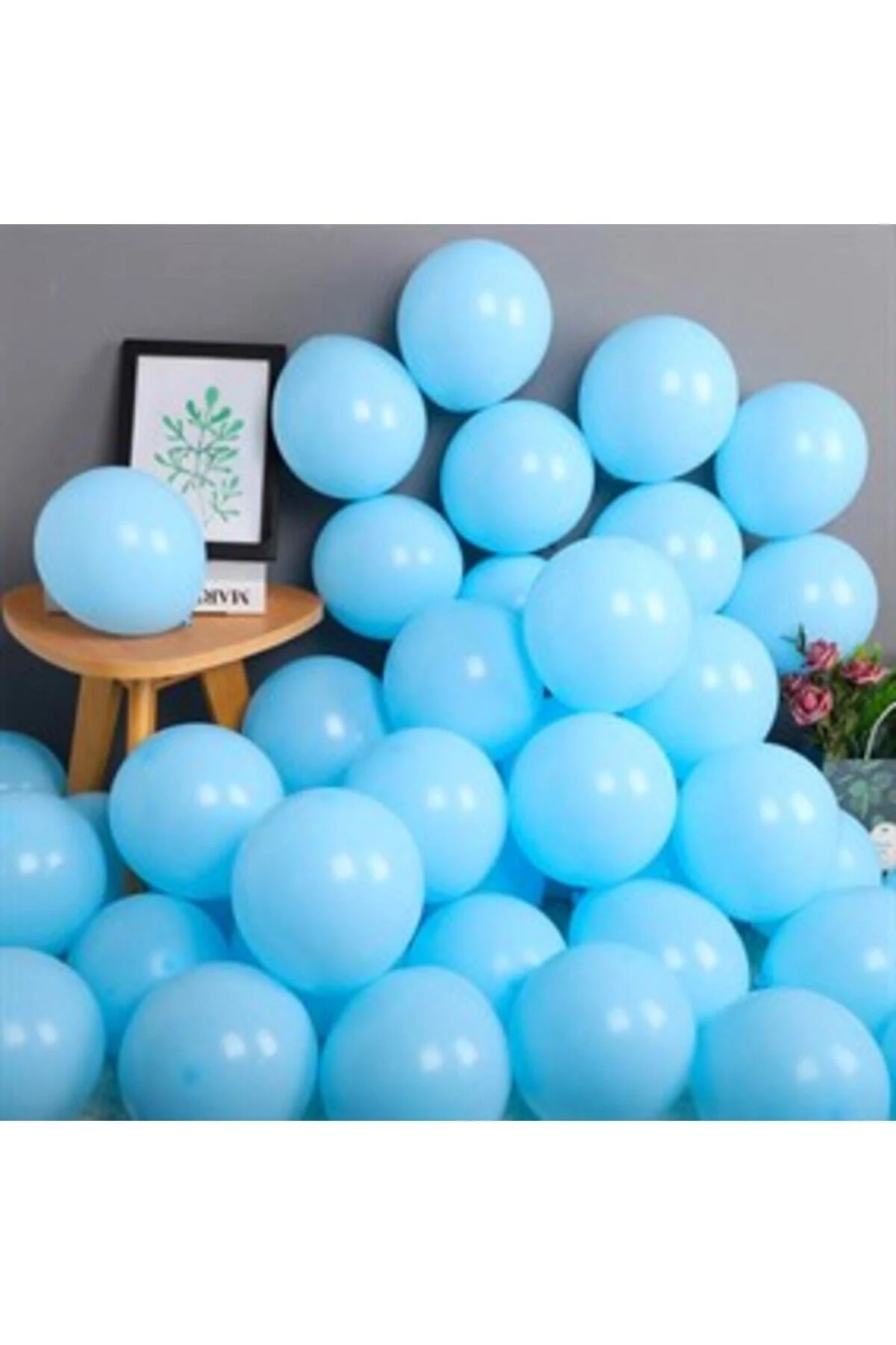 Makaron Balon 50 Adet Mavi Renk