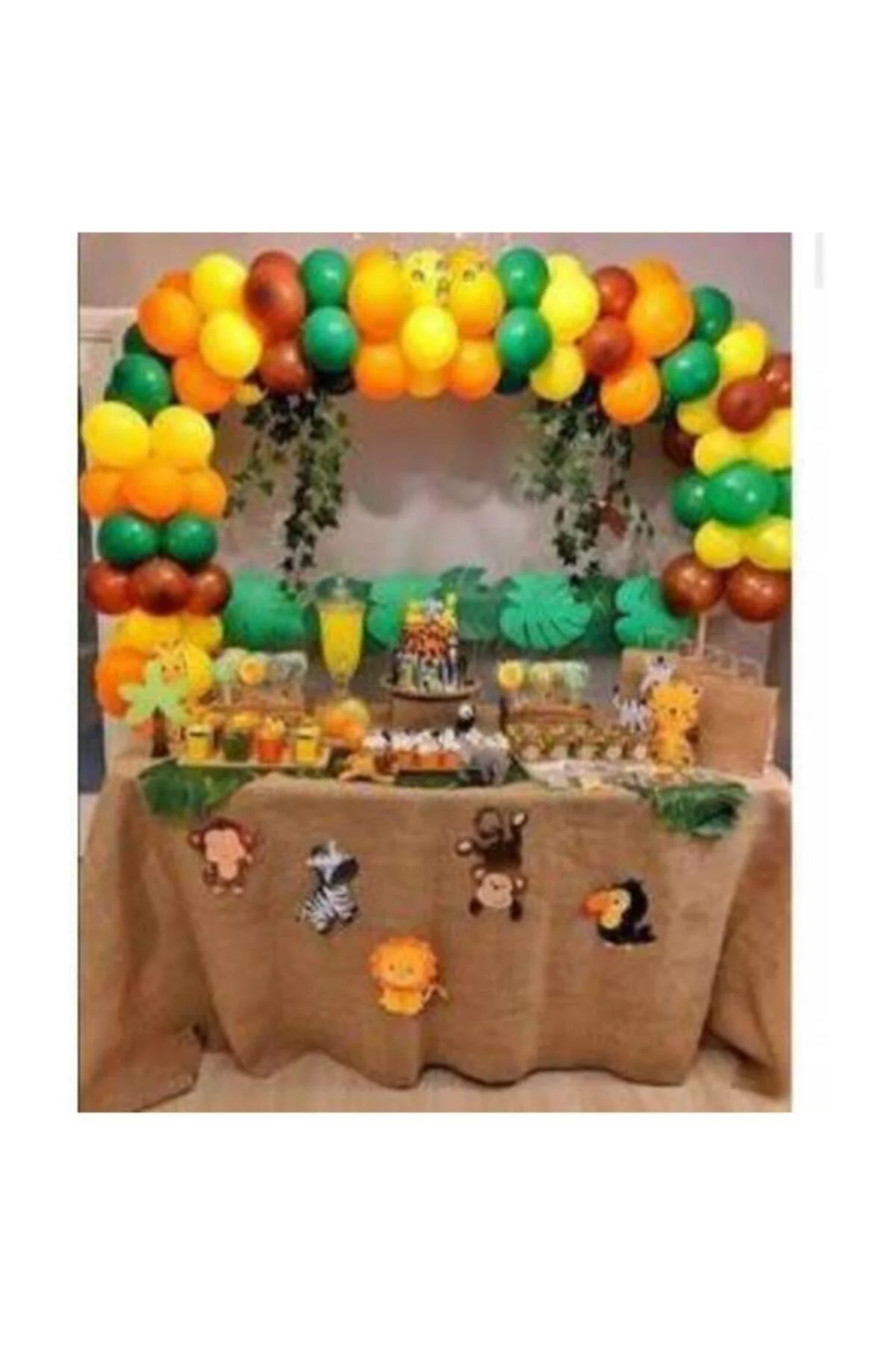 100 ADET SAFARİ ORMAN TEMALI BALON 5 METRE BALON ZİNCİRİ