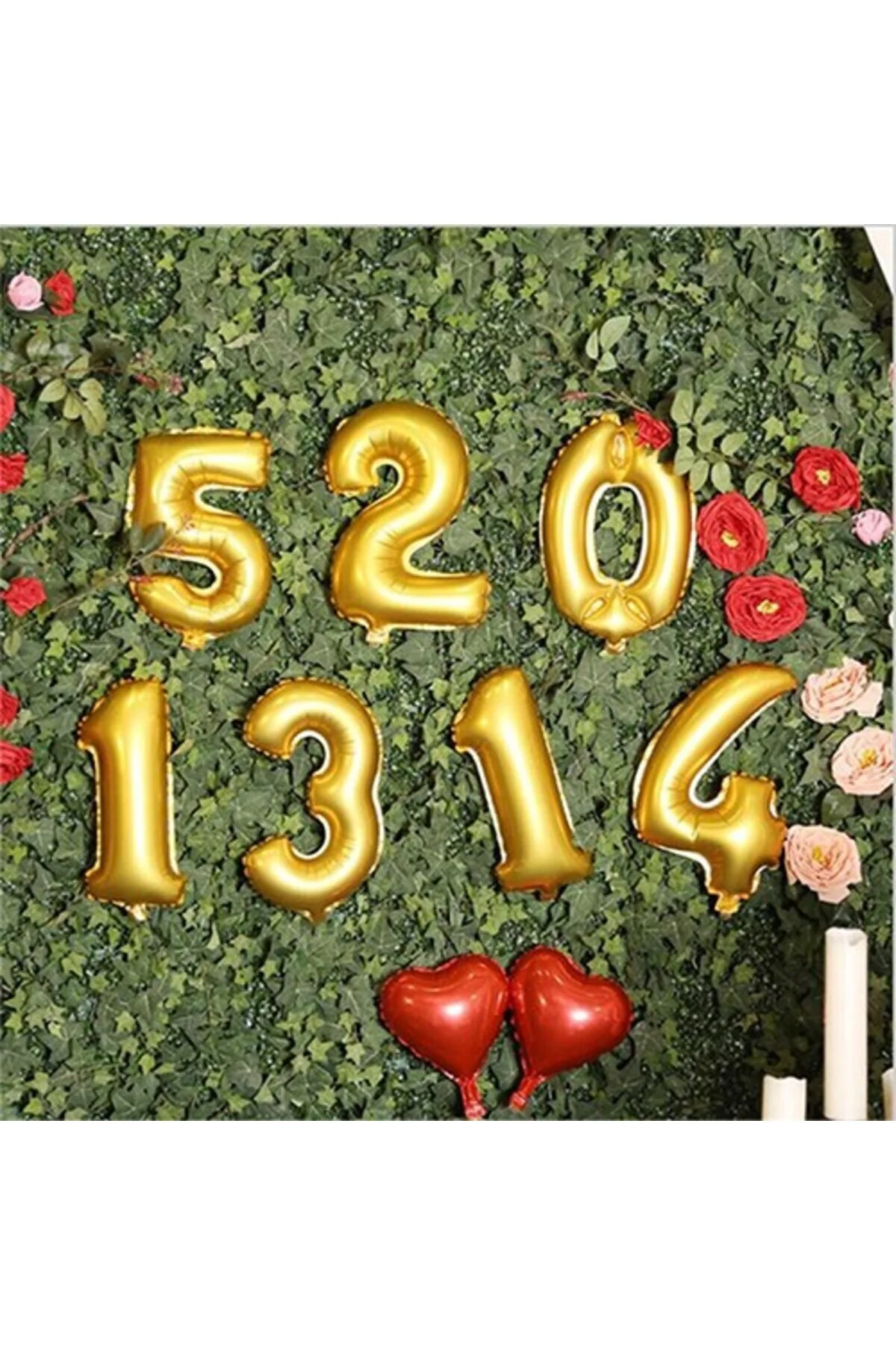 8 Rakam Folyo Gold Renk Balon Küçük 35 cm - Partioutlet Görsel 4