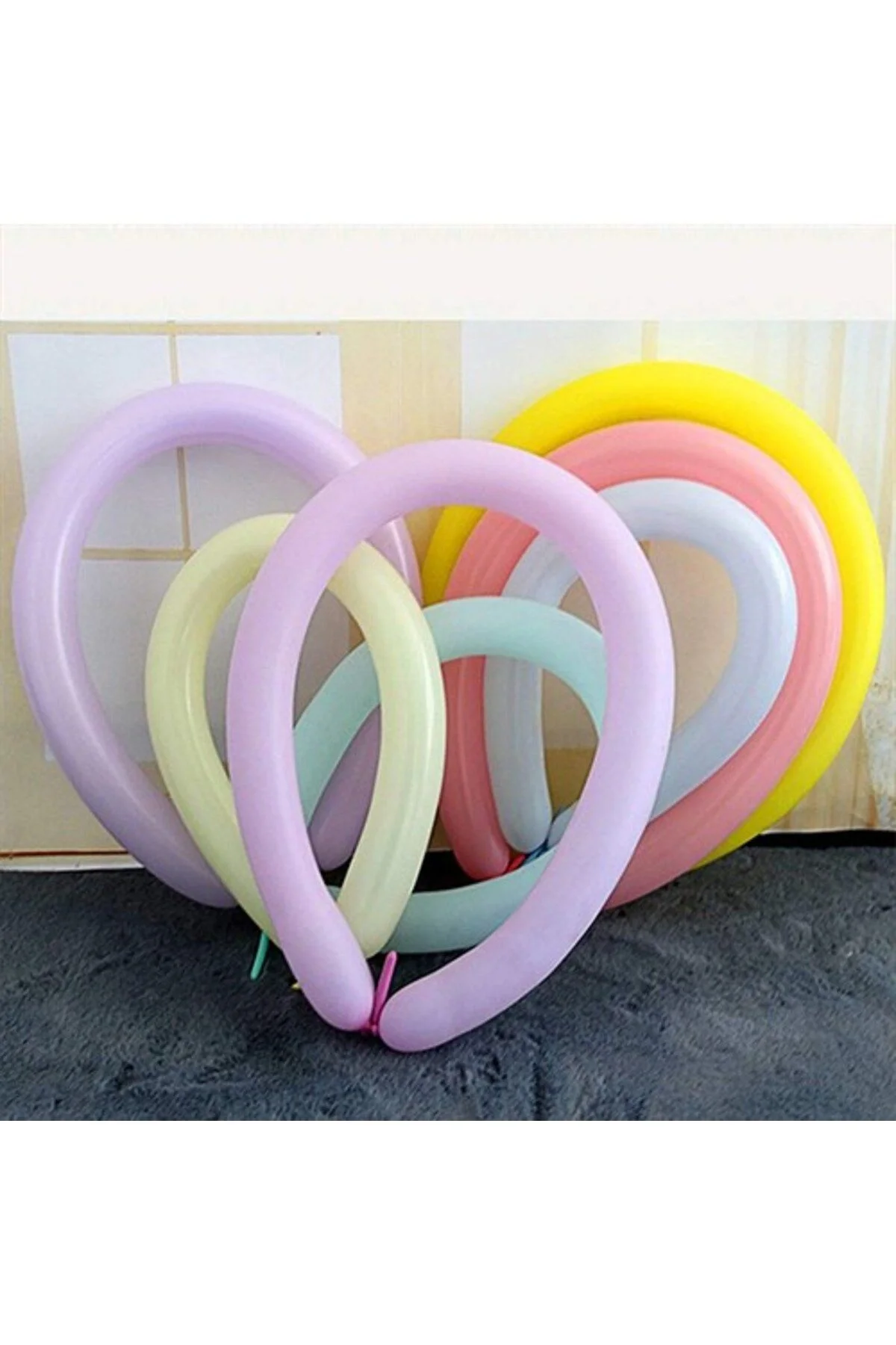 Pastel Renkli Sosis Balon 20 Adet - Partioutlet Görsel 3