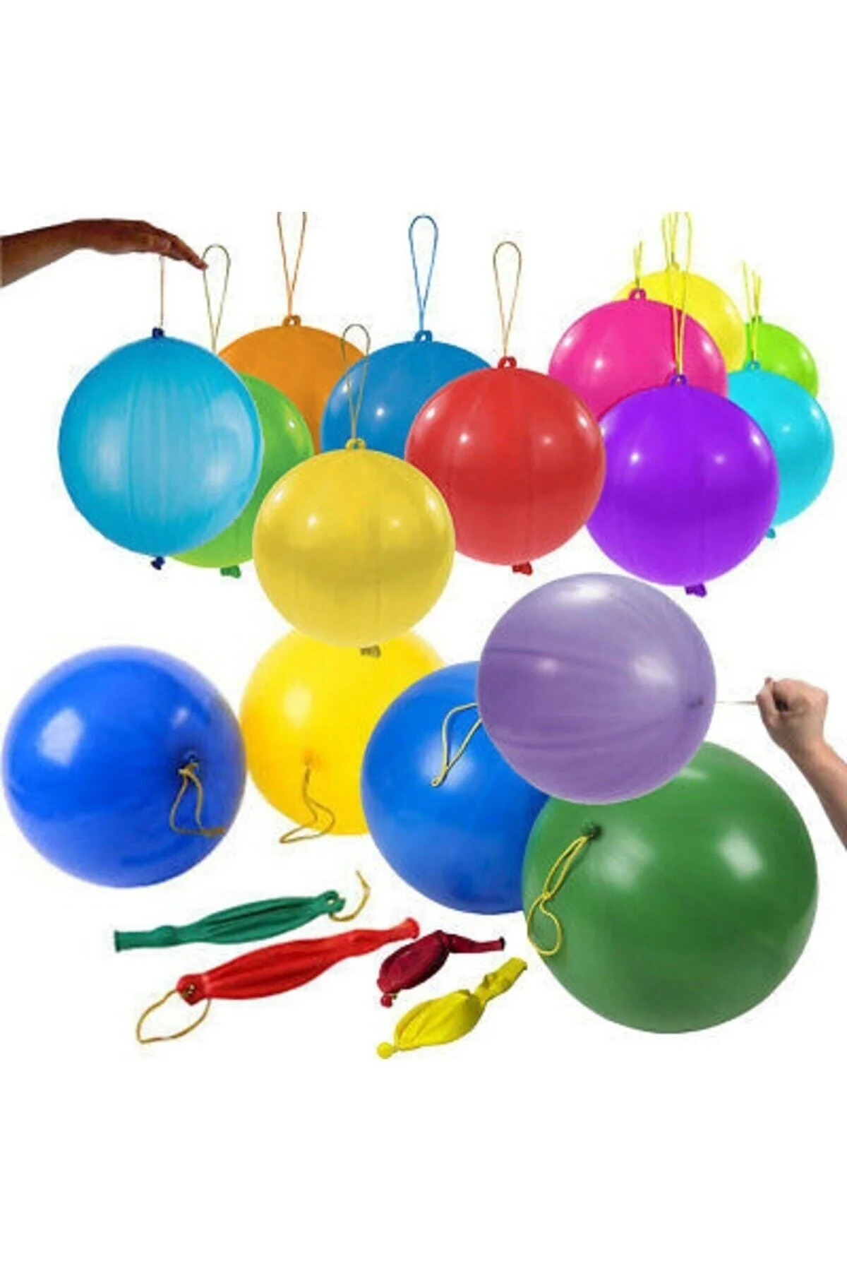 10 Adet Lastikli Zıpzıp Balon Ipli Punch Panç Büyük Balon Zıp Zıp Balon Pastel Renkler - pazariz Görsel 3
