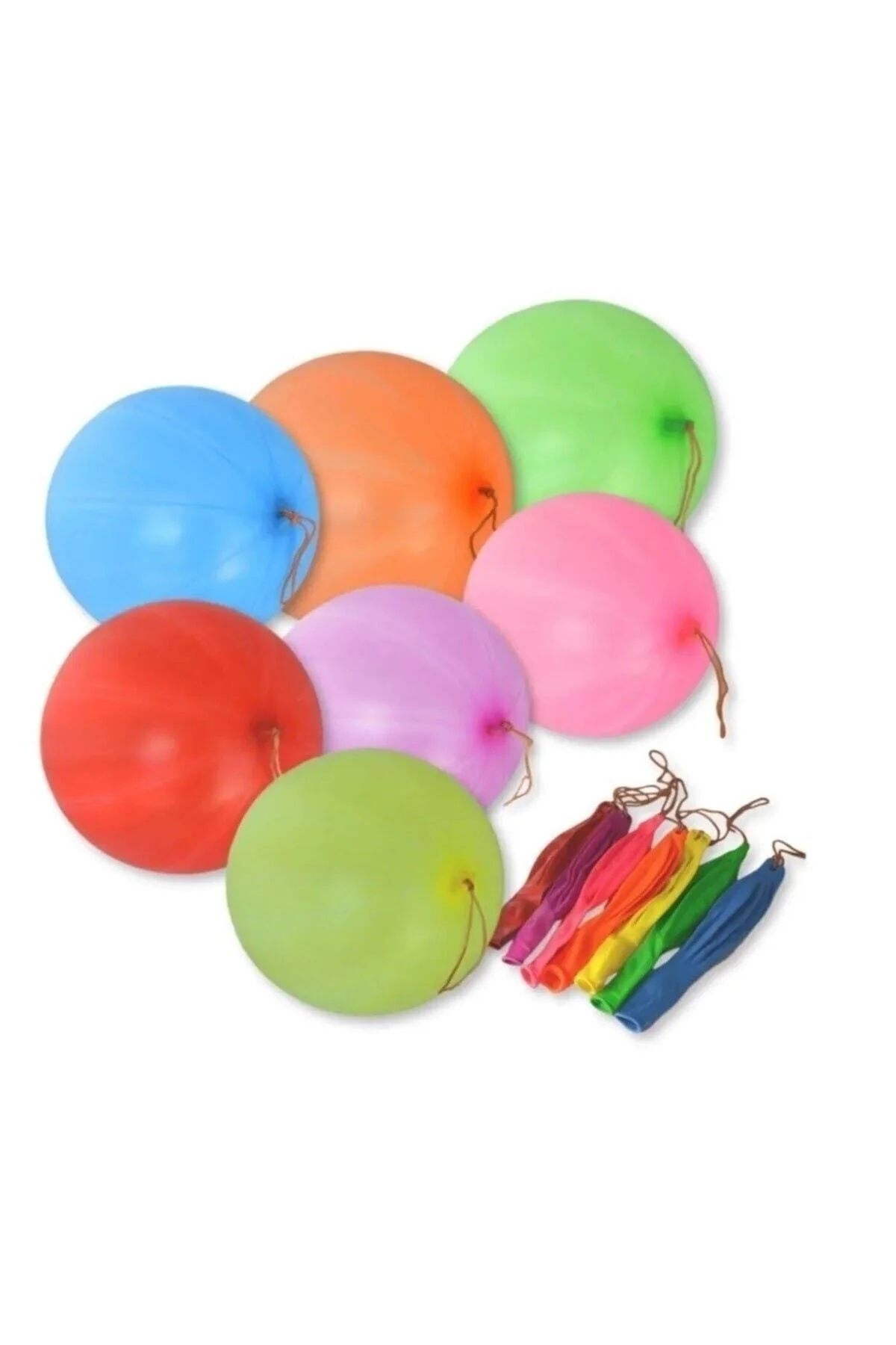 100 Adet Lastikli Zıpzıp Balon Ipli Punch Panç Büyük Balon Zıp Zıp Balon Pastel Renkler - pazariz Görsel 4