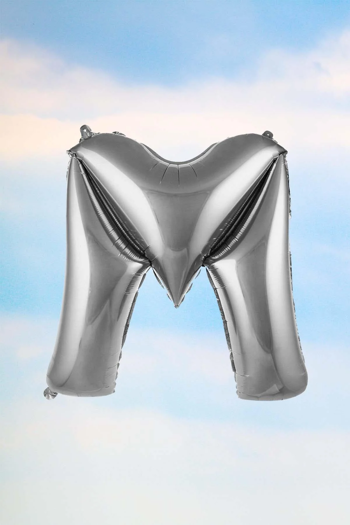 M Harfi Gümüş Folyo Balon 100 Cm 40 Inç 1 Metre Silver