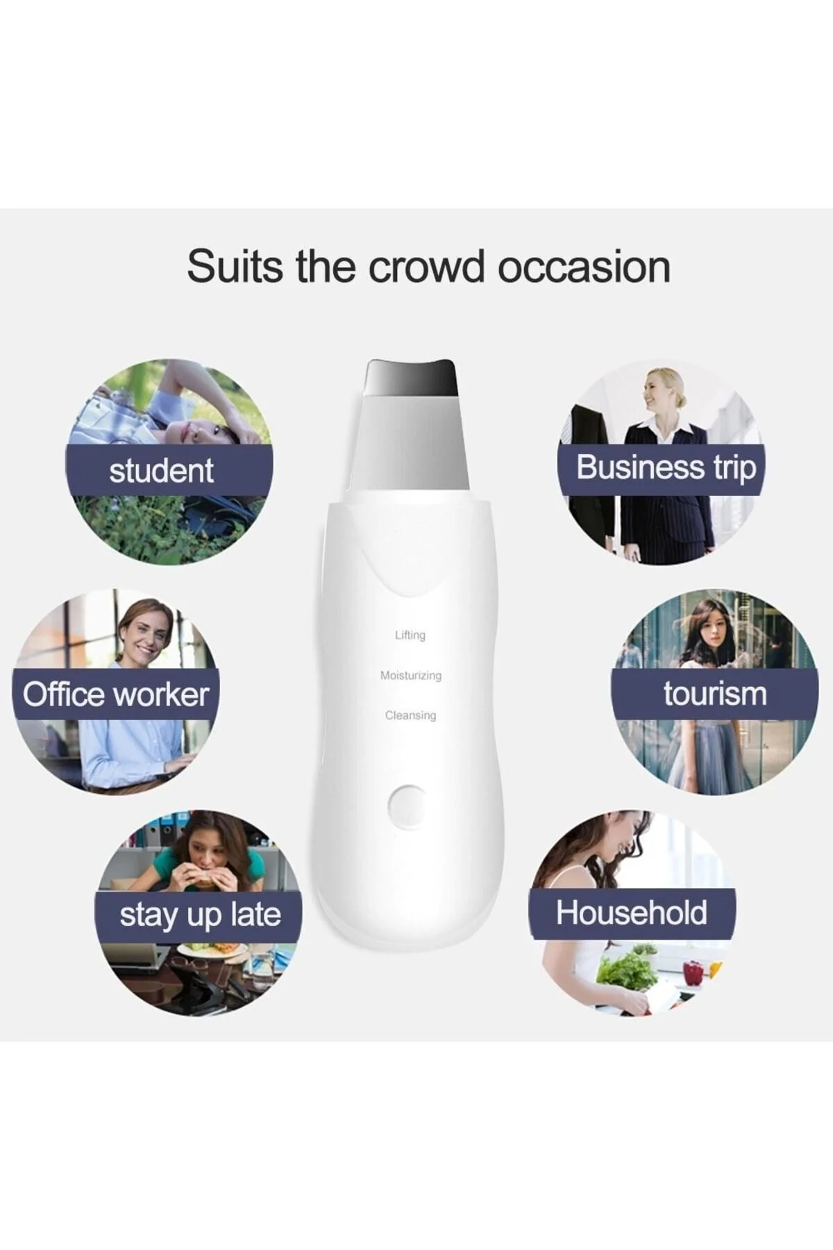 Ultrasonic Scubber Siyah Nokta Akne Gidereci Yüz Spatulası Ölü Deri Temizleme - pazariz Görsel 6