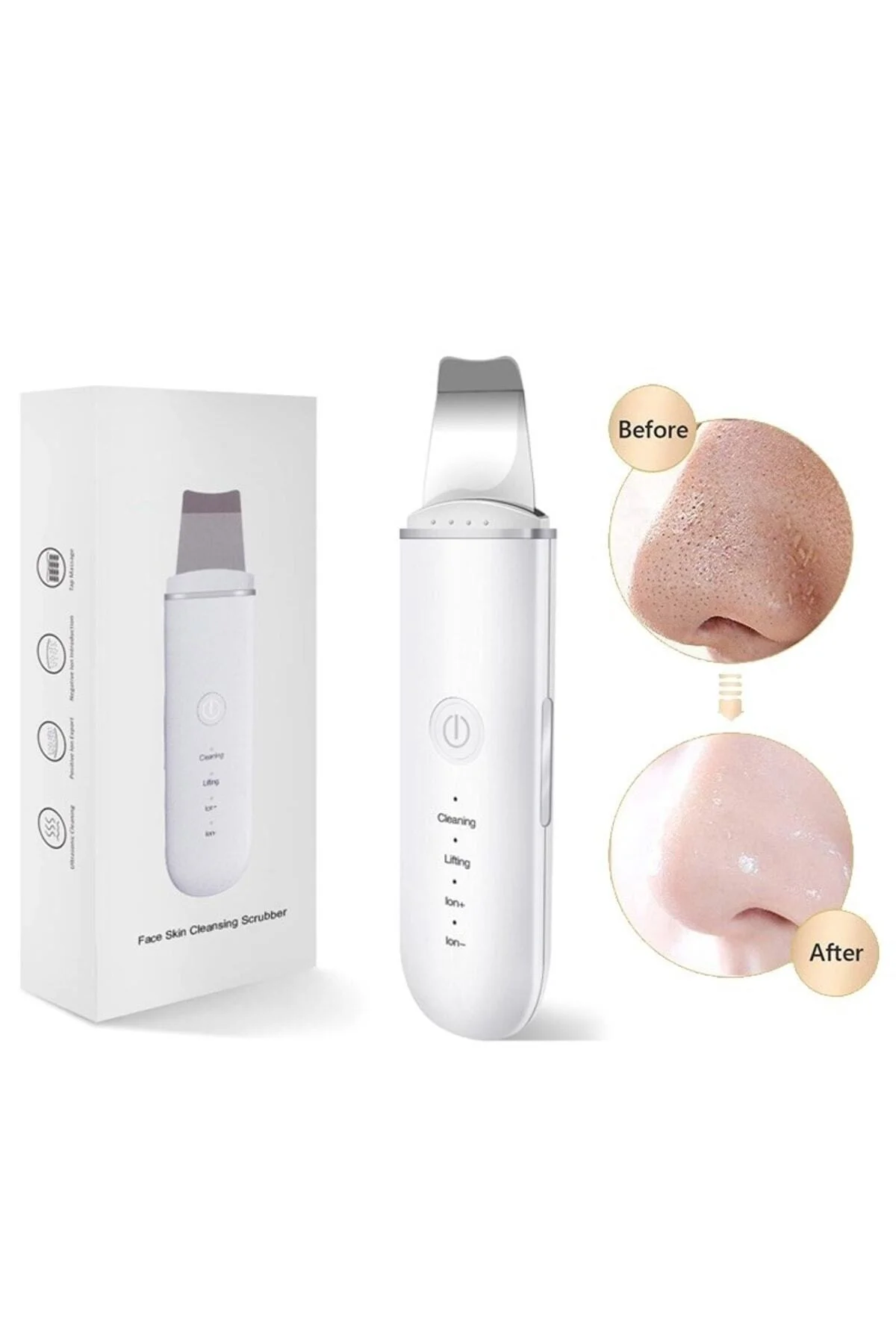 Ultrasonic Scubber Siyah Nokta Akne Gidereci Yüz Spatulası Ölü Deri Temizleme - pazariz Görsel 5