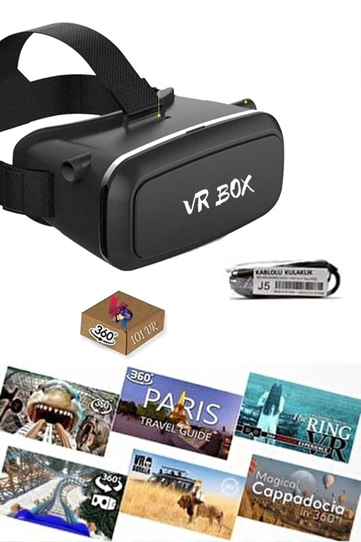 Vr Sanal Gerçeklik Gözlüğü Kulaklık Eğlenceli Içerik Paketi