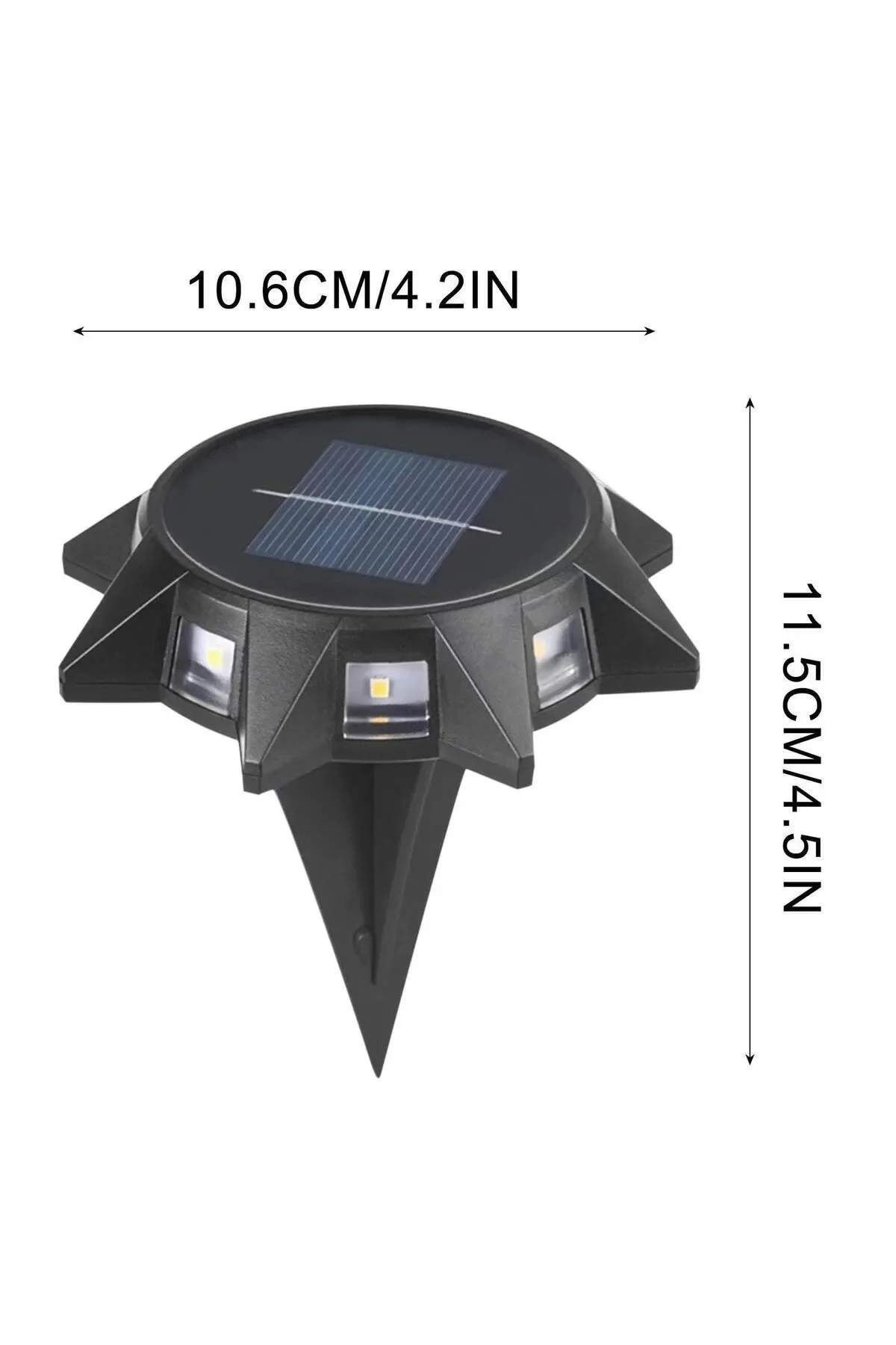 Sarı Renk Güneş Işığı Görünümlü 8 LED Solar Saplamalı Bahçe Dış Duvar Işıklandırma Lamba - pazariz Görsel 7