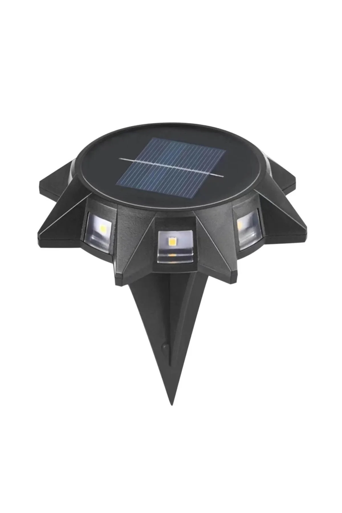 Sarı Renk Güneş Işığı Görünümlü 8 LED Solar Saplamalı Bahçe Dış Duvar Işıklandırma Lamba - pazariz Görsel 3