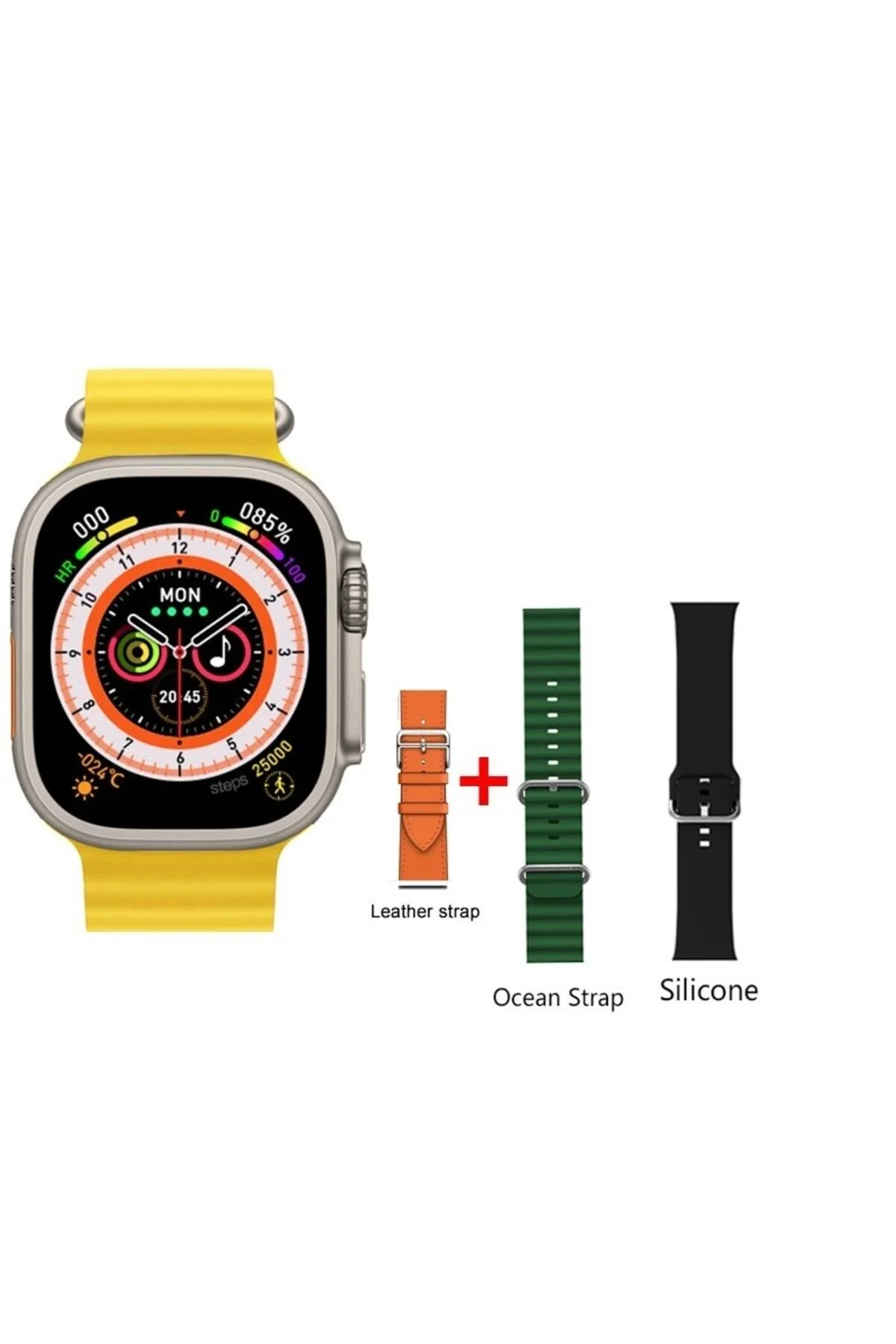Watch 8 Ultra 49mm Amax Ultra Akıllı NFC - GPS - Kablosuz Şarj Sarı Kordonunu Seç