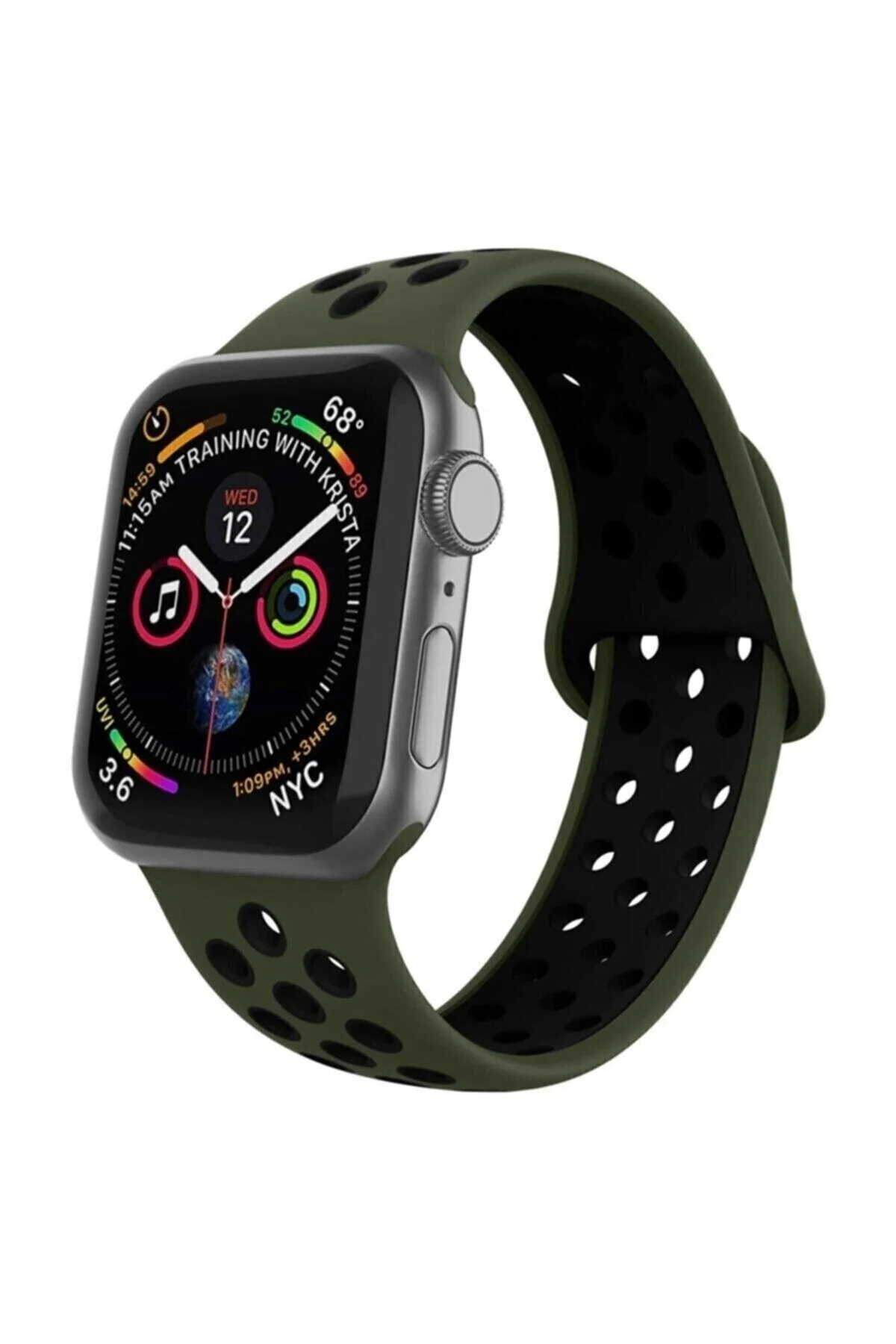Watch Uyumlu Silikon Delikli Kordon Kayış 42-44 Mm