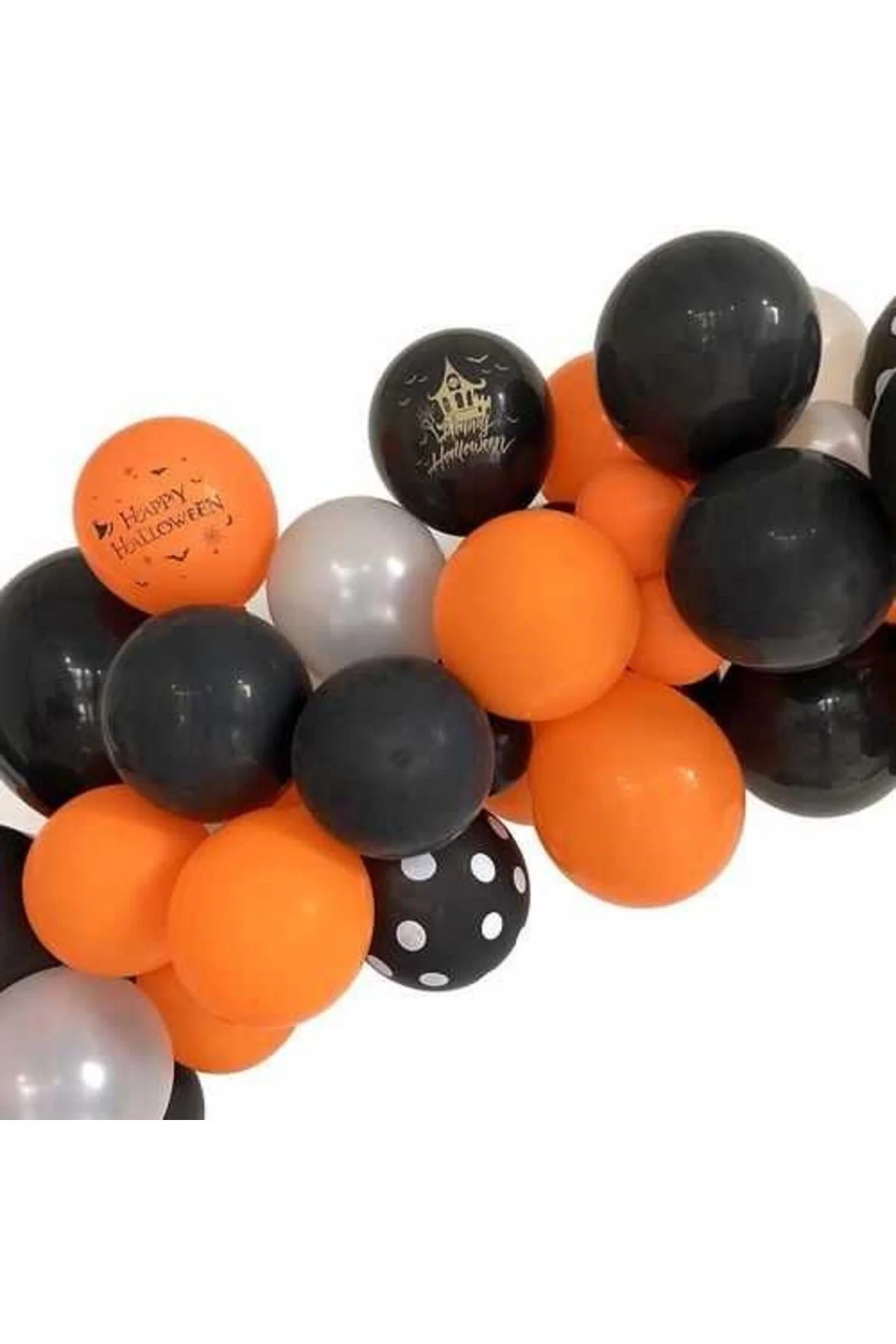 Turuncu Siyah Beyaz Balon 20 Adet - Partioutlet Görsel 5