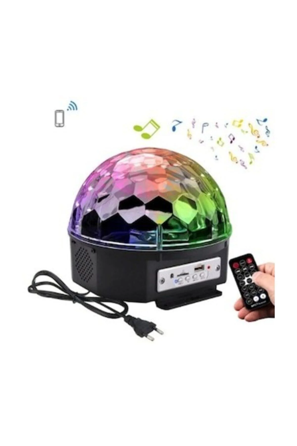Parti Malzemesi Sese Duyarlı Bluetoothlu Led Küre Disko Topu Renkli Işıklı Lazer