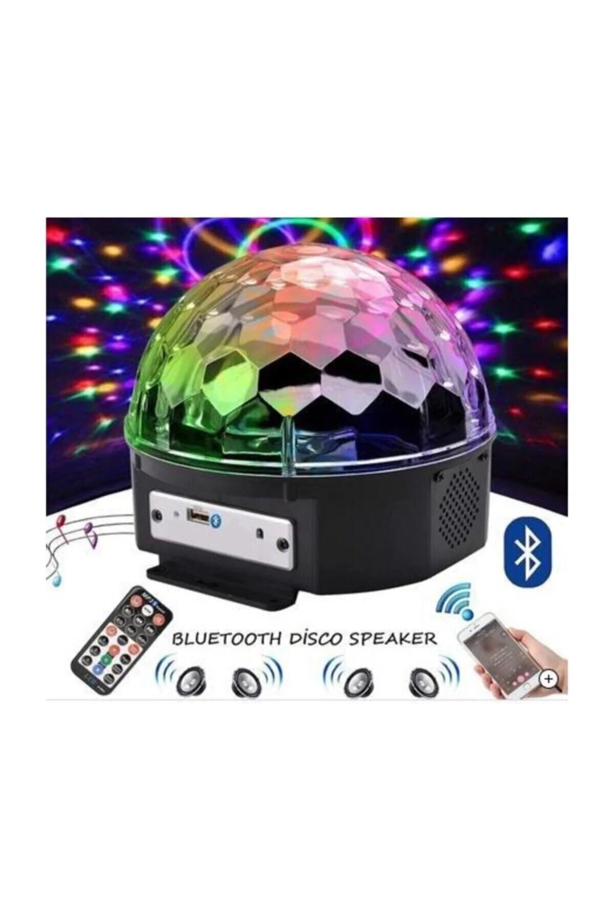 Disko Topu Rgb Ledli Bluetooth Hoparlör Sese Duyarlı -kumandalı