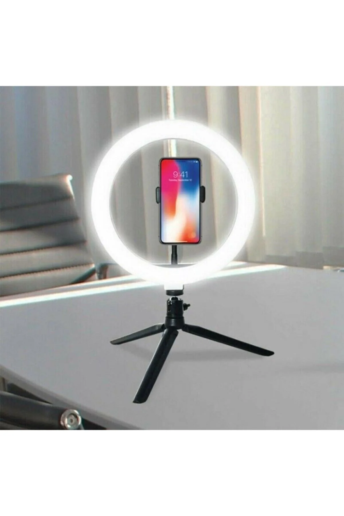 10inç 26cm Youtube Instagram Tiktok Selfie Stüdyo Video Fotoğraf Ring Light Tripod Led Halka Işık - rennway Görsel 7