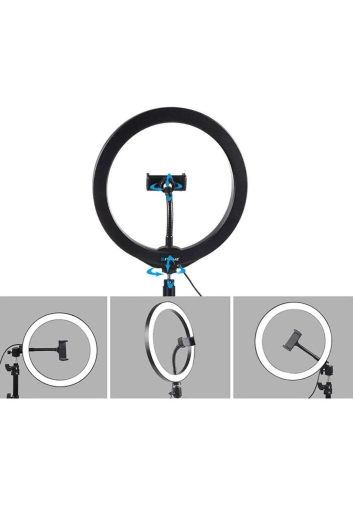 10inç 26cm Youtube Instagram Tiktok Selfie Stüdyo Video Fotoğraf Ring Light Tripod Led Halka Işık - rennway Görsel 2