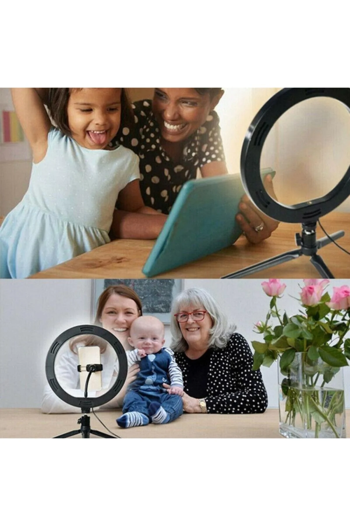 10inç 26cm Youtube Instagram Tiktok Selfie Stüdyo Video Fotoğraf Ring Light Tripod Led Halka Işık - rennway Görsel 8