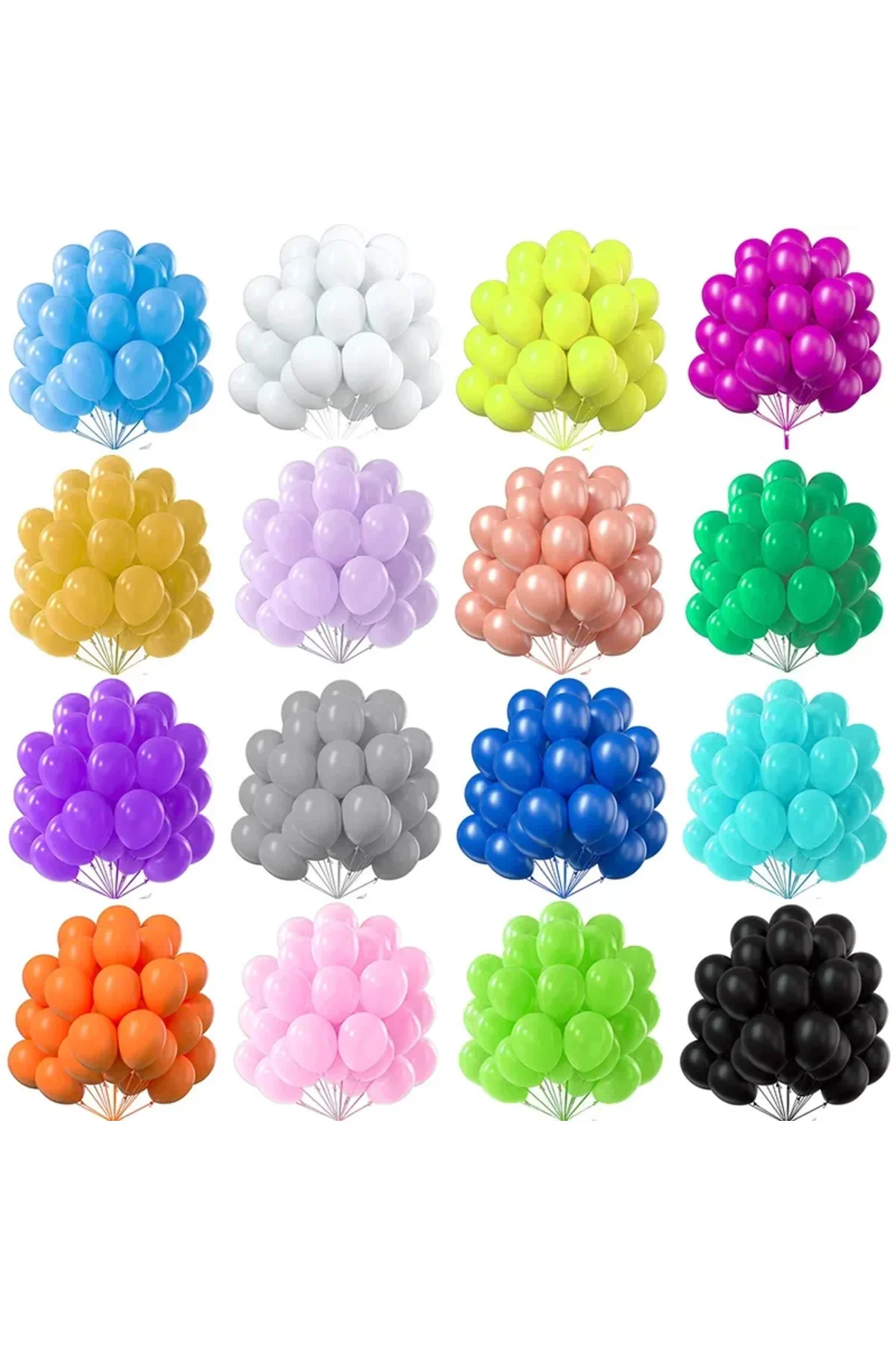 Metalik Balon Parti Organizasyon Balonu 12 İnç Düğün Doğum Günü Dekorasyon 30 Adet - pazariz Görsel 6