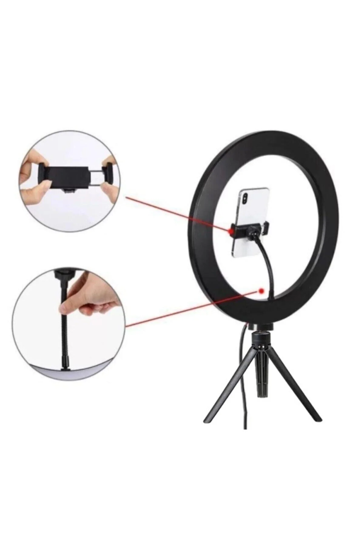 Ring Light Makyaj Selfie Led Işığı 10 Inç Tripot Ayaklı - rennway Görsel 4
