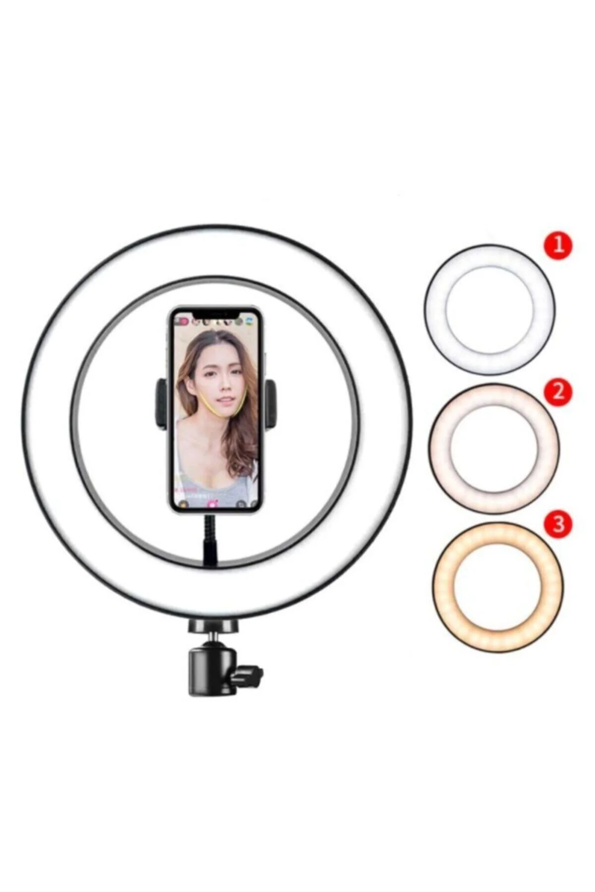 Ring Light Makyaj Selfie Led Işığı 10 Inç Tripot Ayaklı - rennway Görsel 3